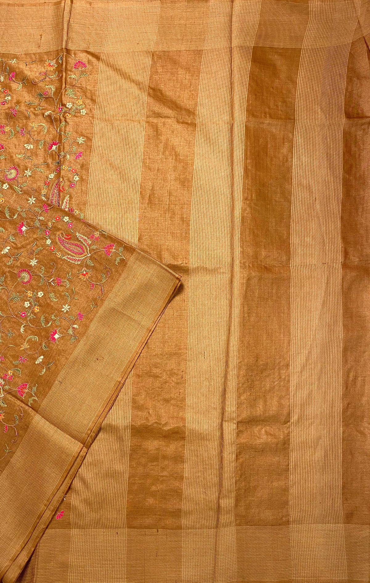 Brown Tussar Silk Saree