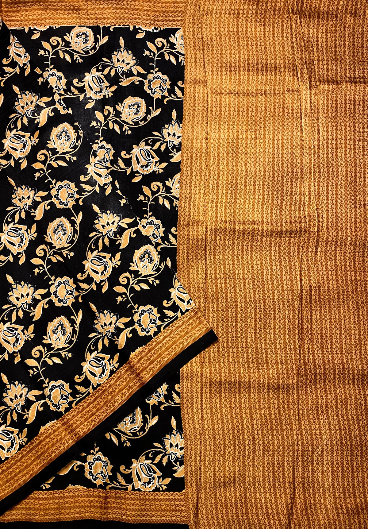 Black Tussar Silk Saree