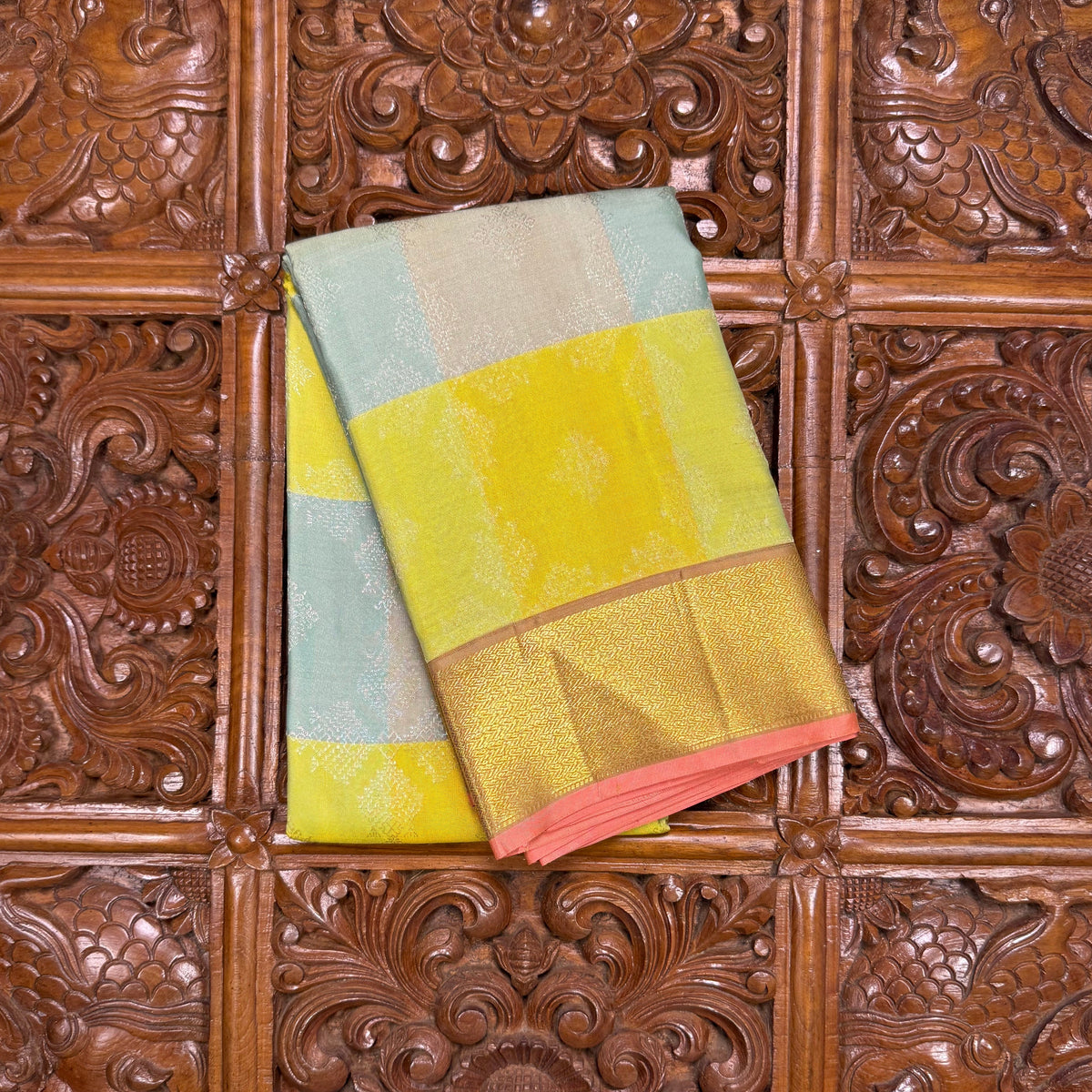 Multicolor Pure Silk Kanjivaram Saree