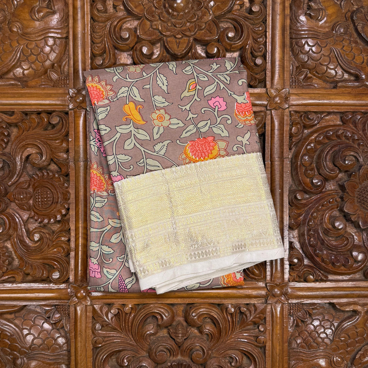Brown Pure Silk Kanjivaram Saree