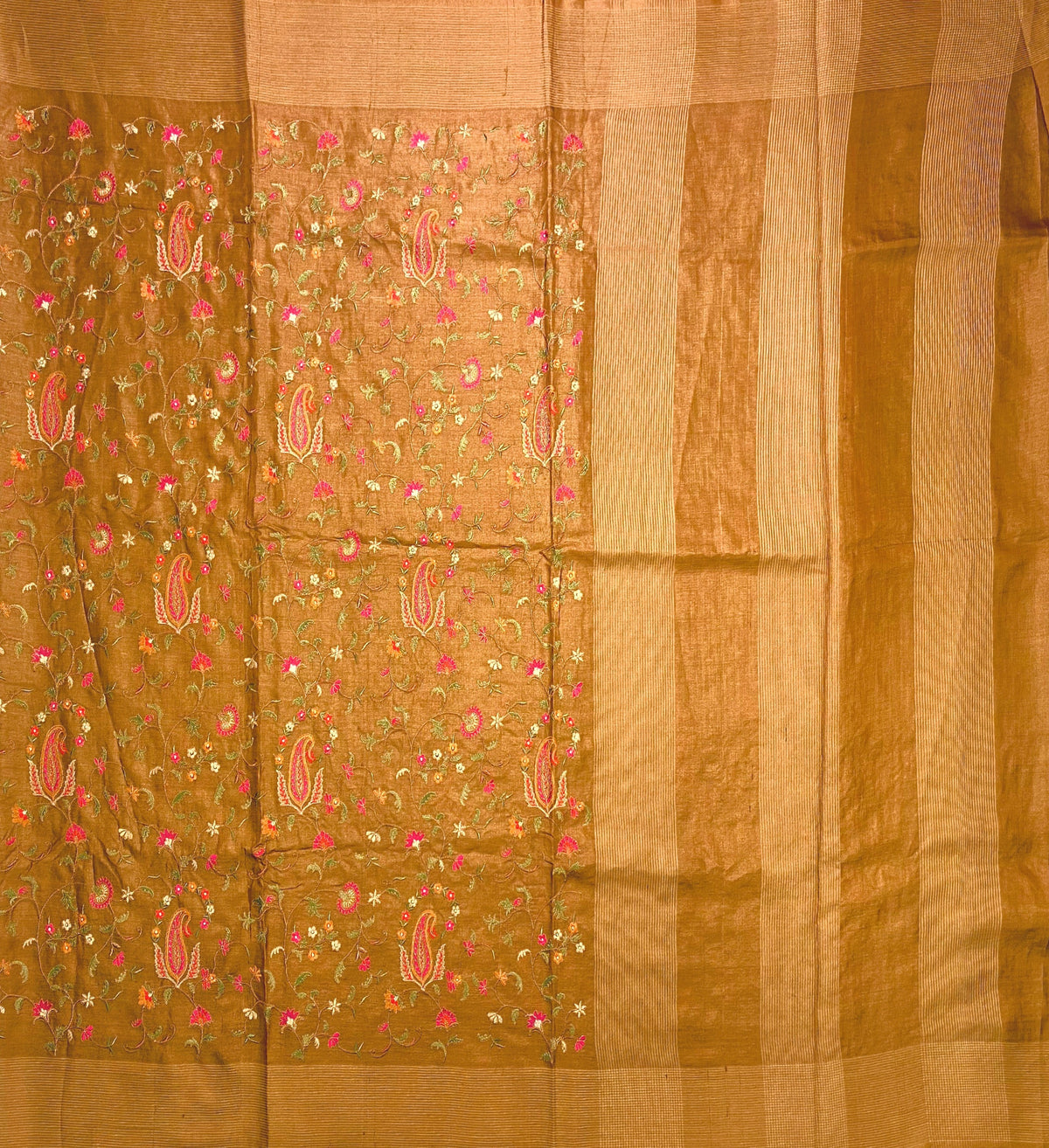 Brown Tussar Silk Saree