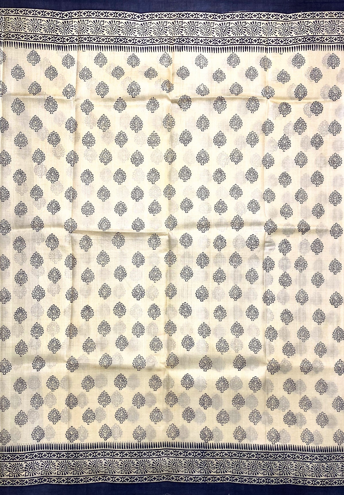 Beige Tussar Silk Saree