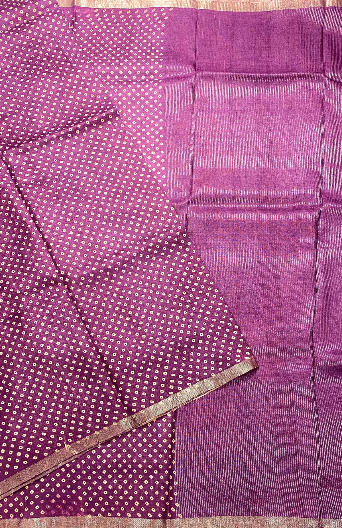 Purple Tussar Silk Saree