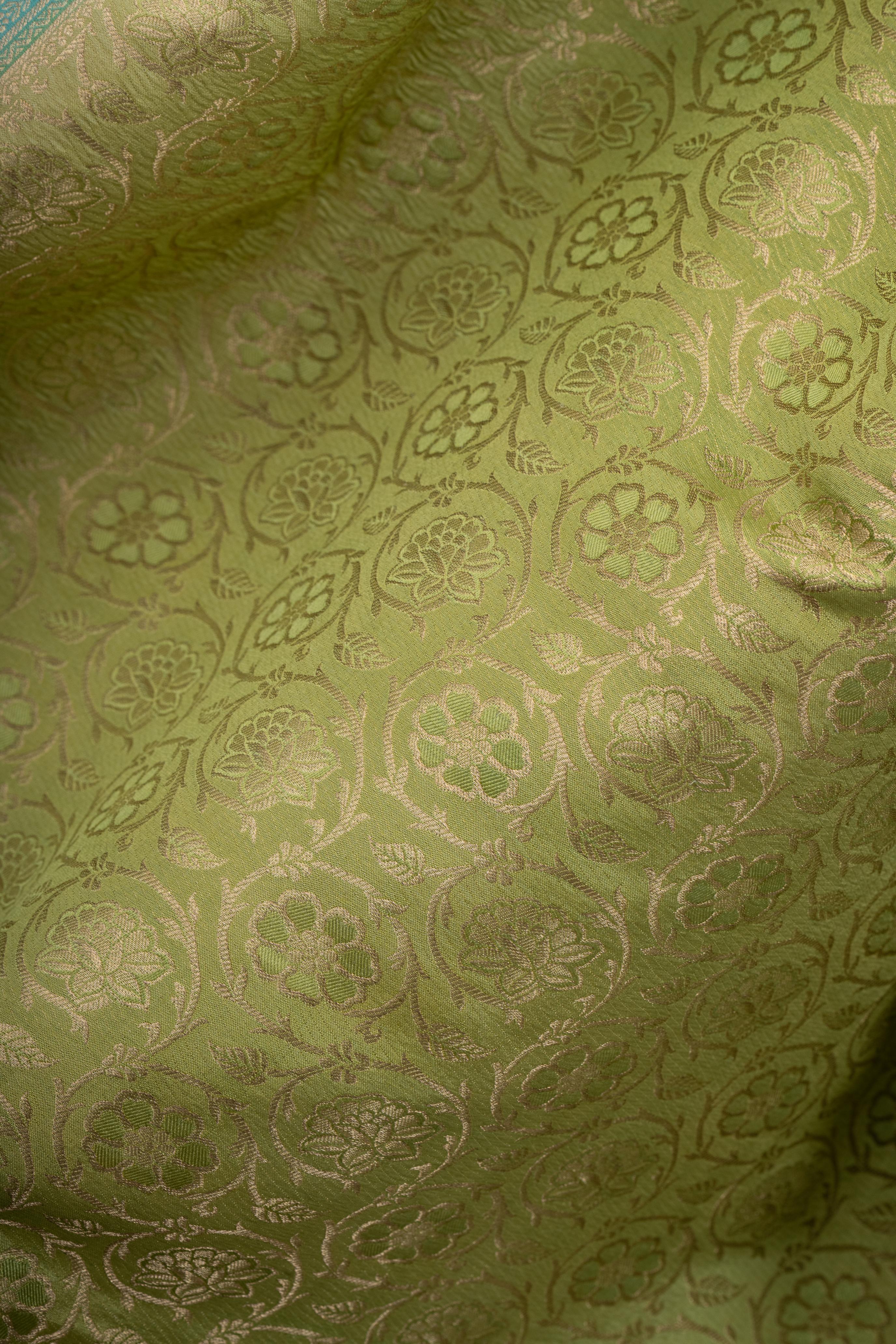 Green Pure Crepe Silk Saree