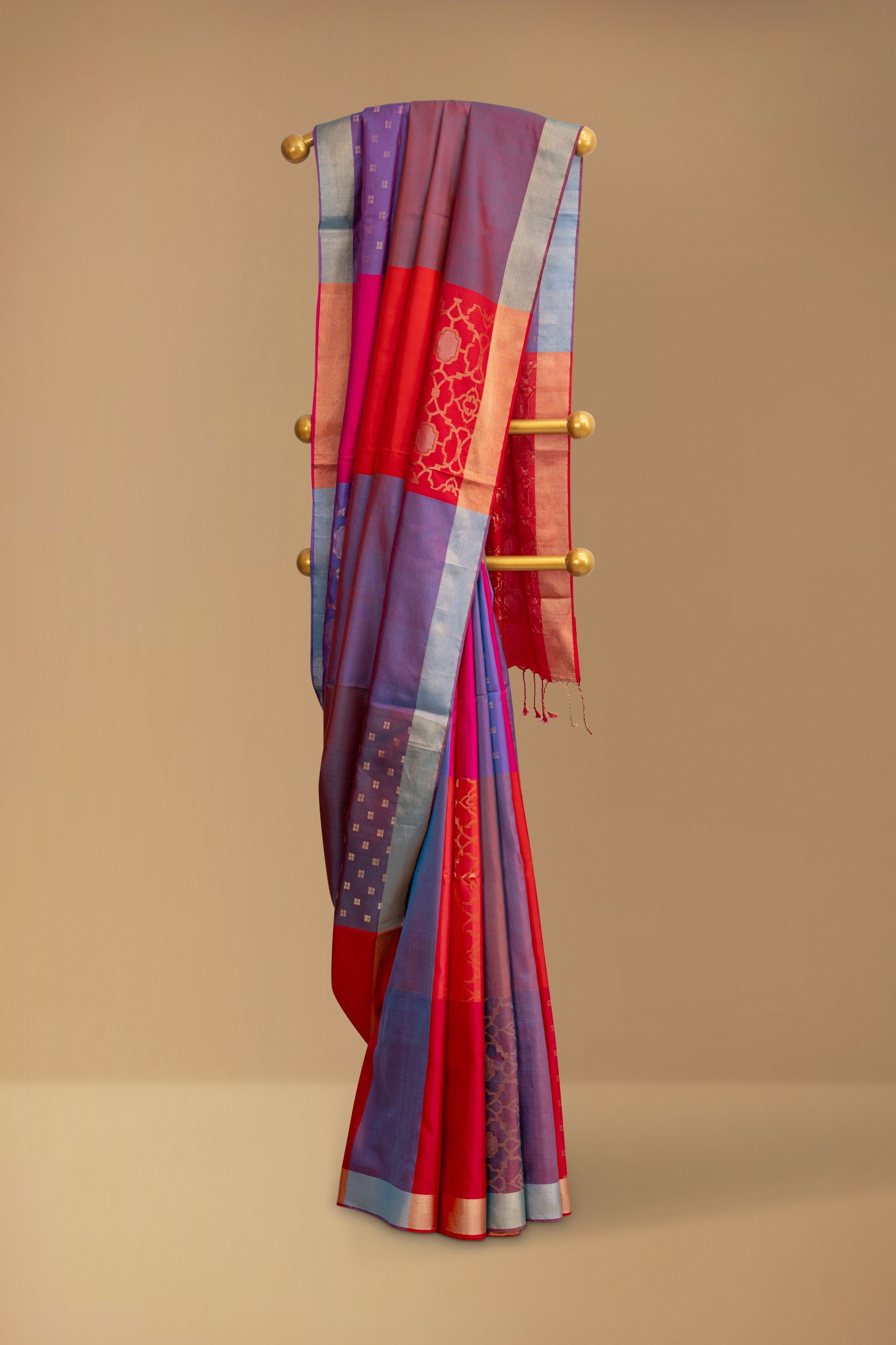 Multicolour Pure Soft Silk Saree
