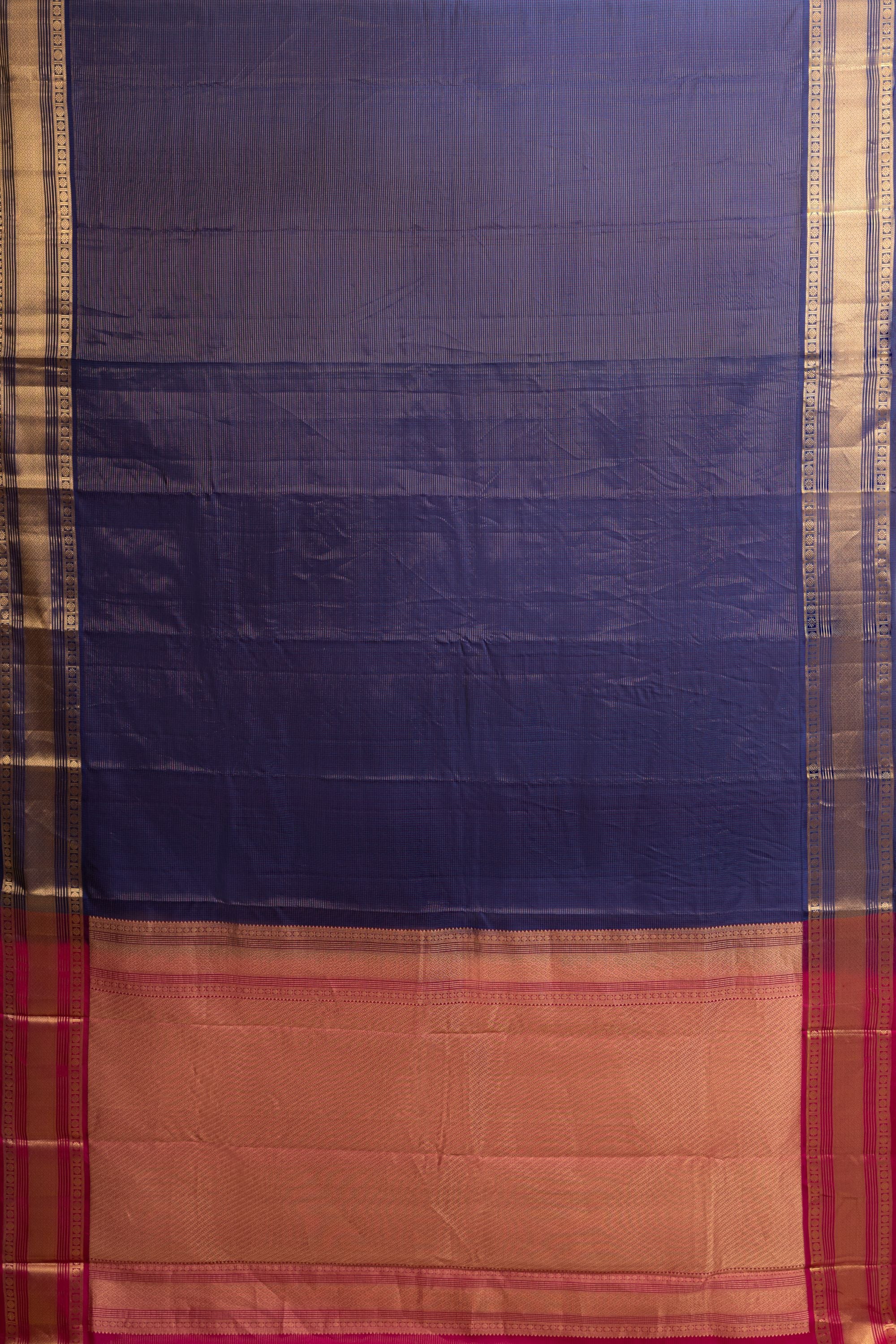 Navy Blue Pure Silk Kanjivaram Saree