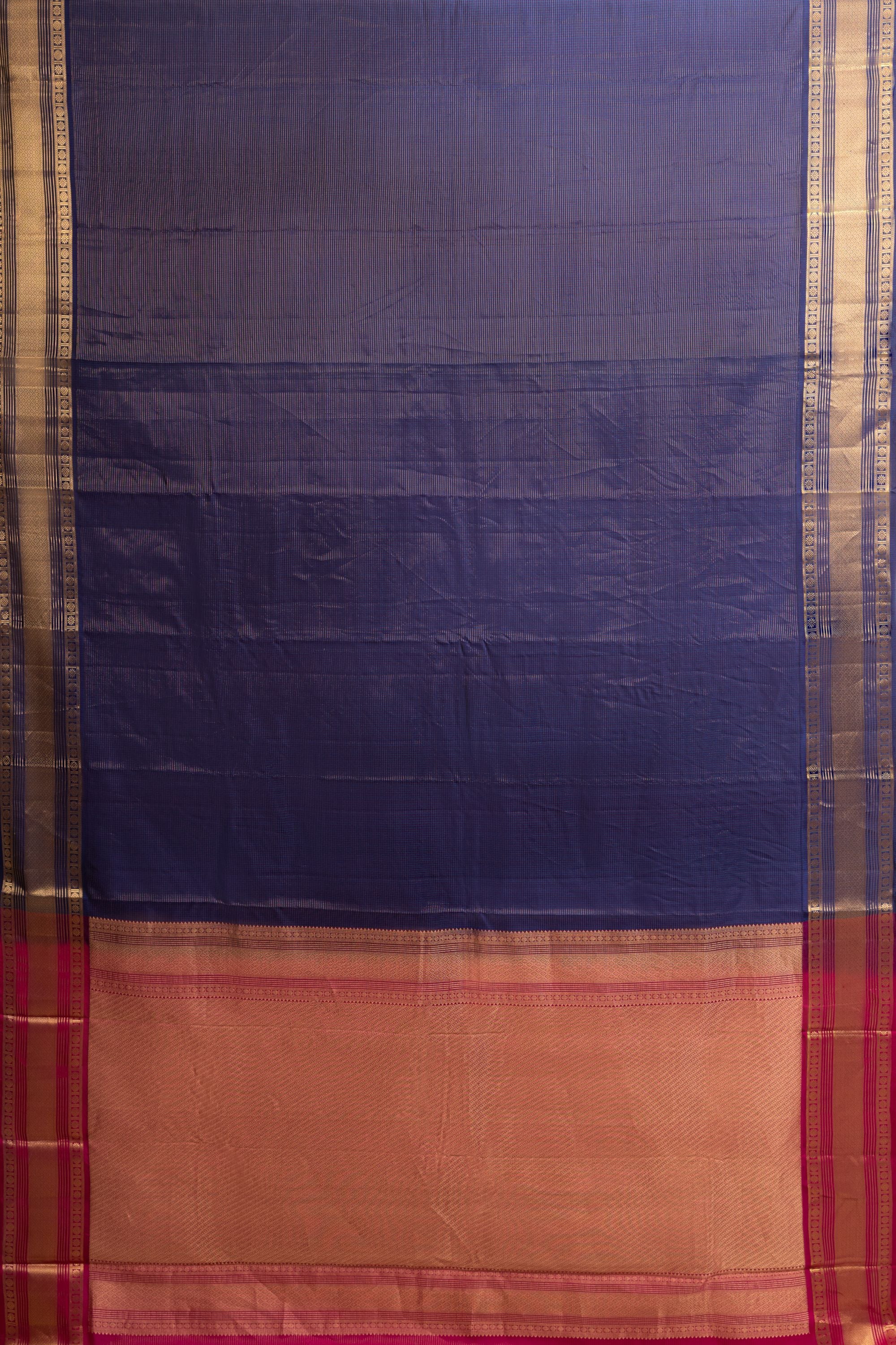 Navy Blue Pure Silk Kanjivaram Saree