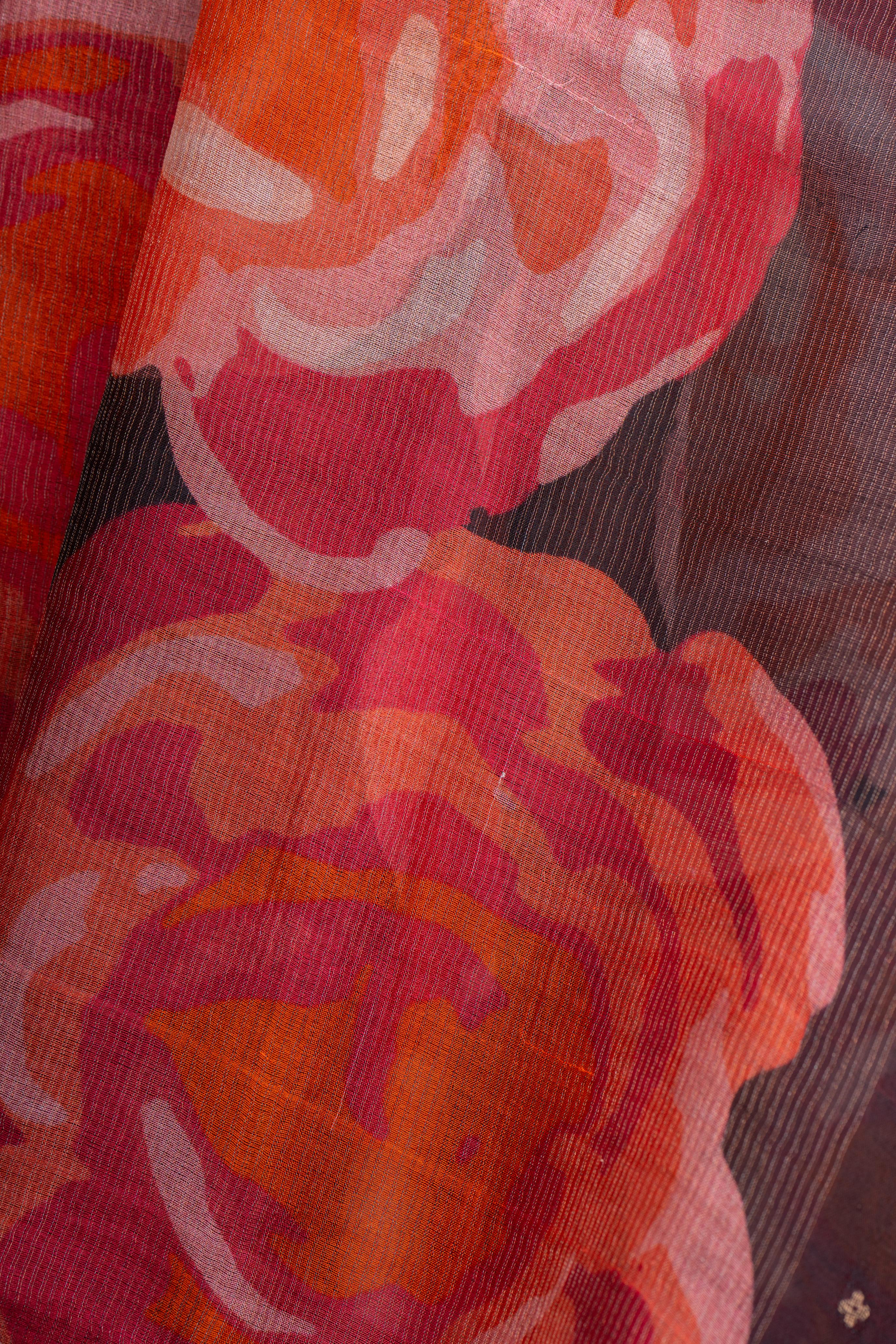 Myil by Kumaran Silks Printed Black Organza Saree