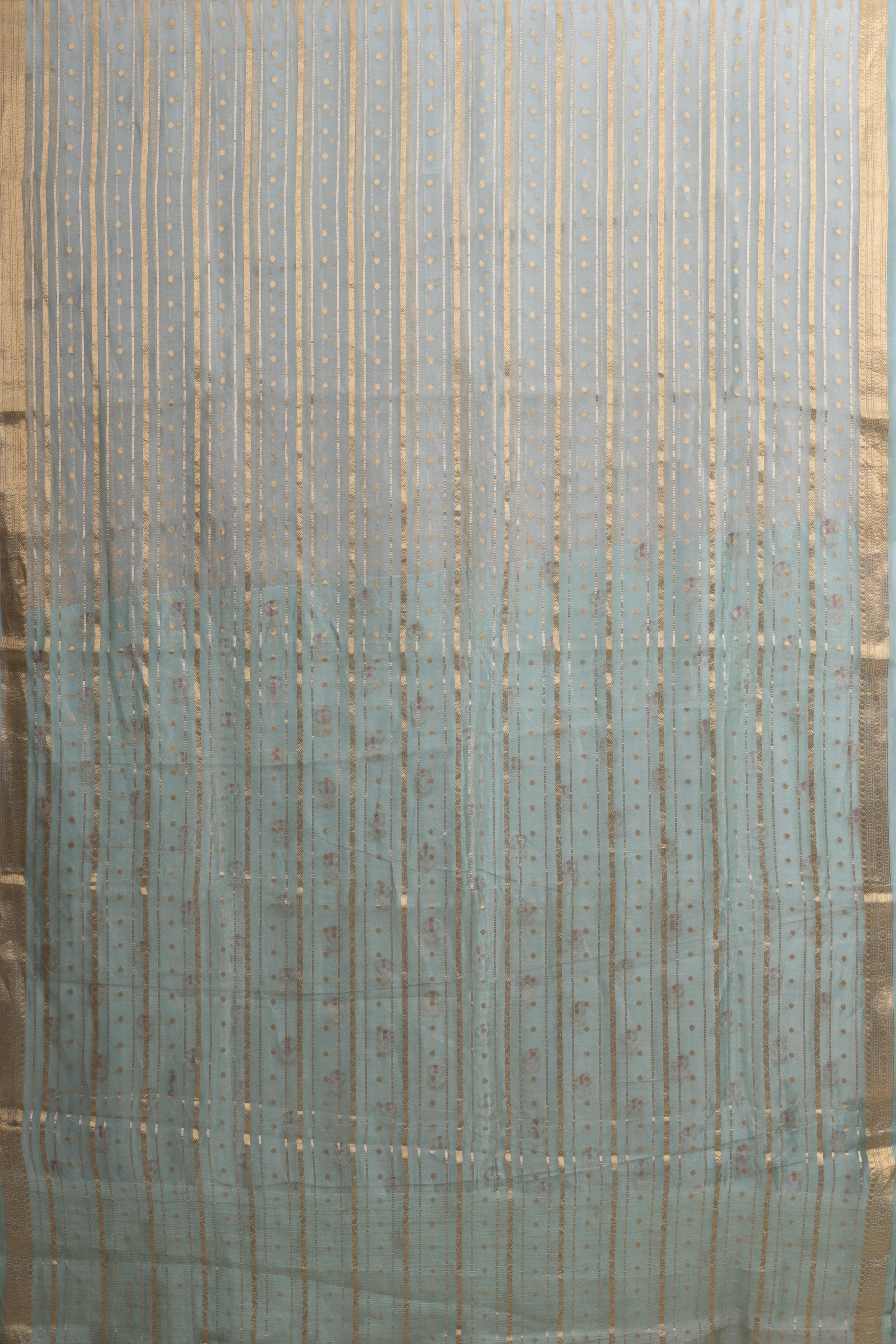 Light Blue Tissue Organza Saree