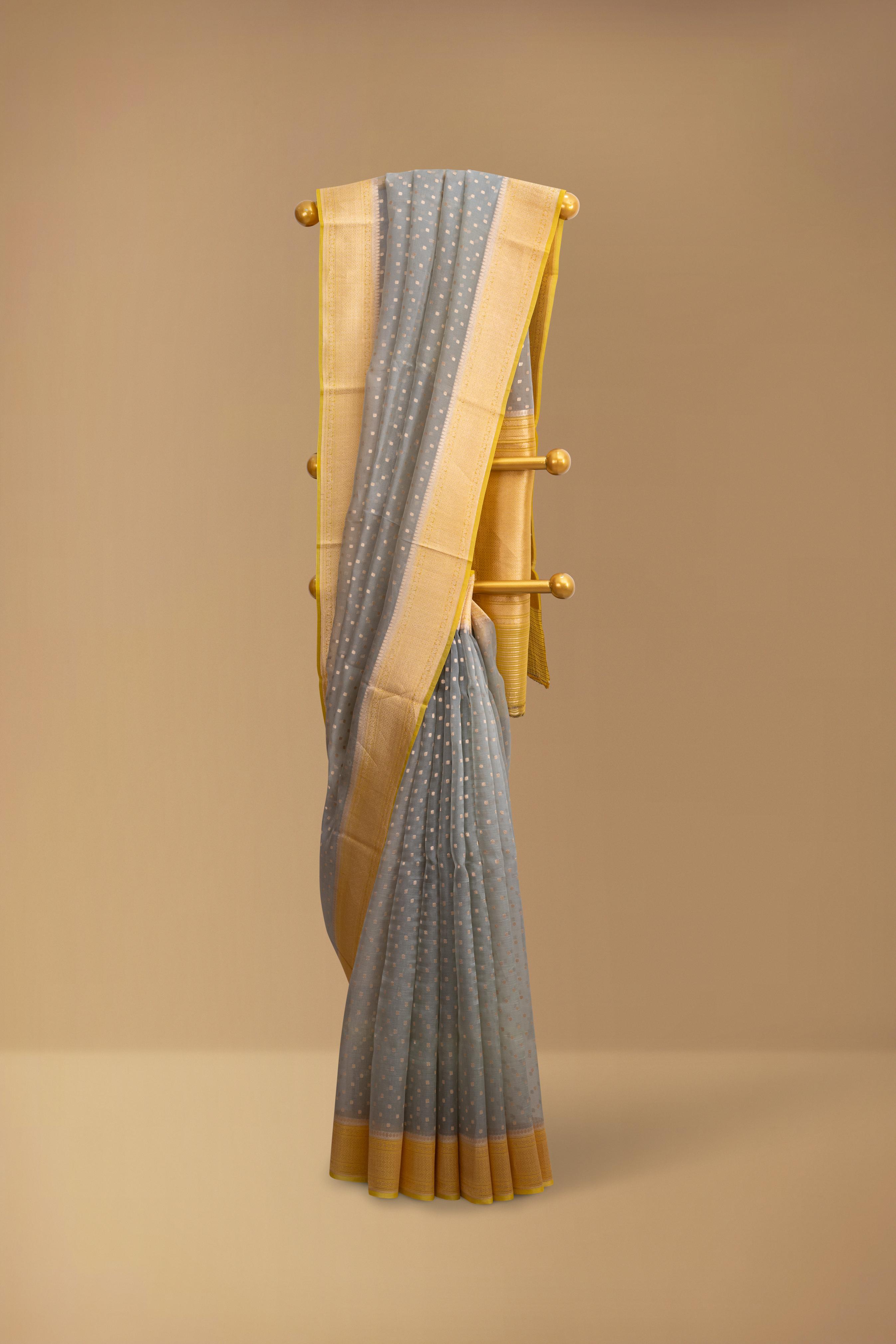 Blue Banarasi Organza Saree