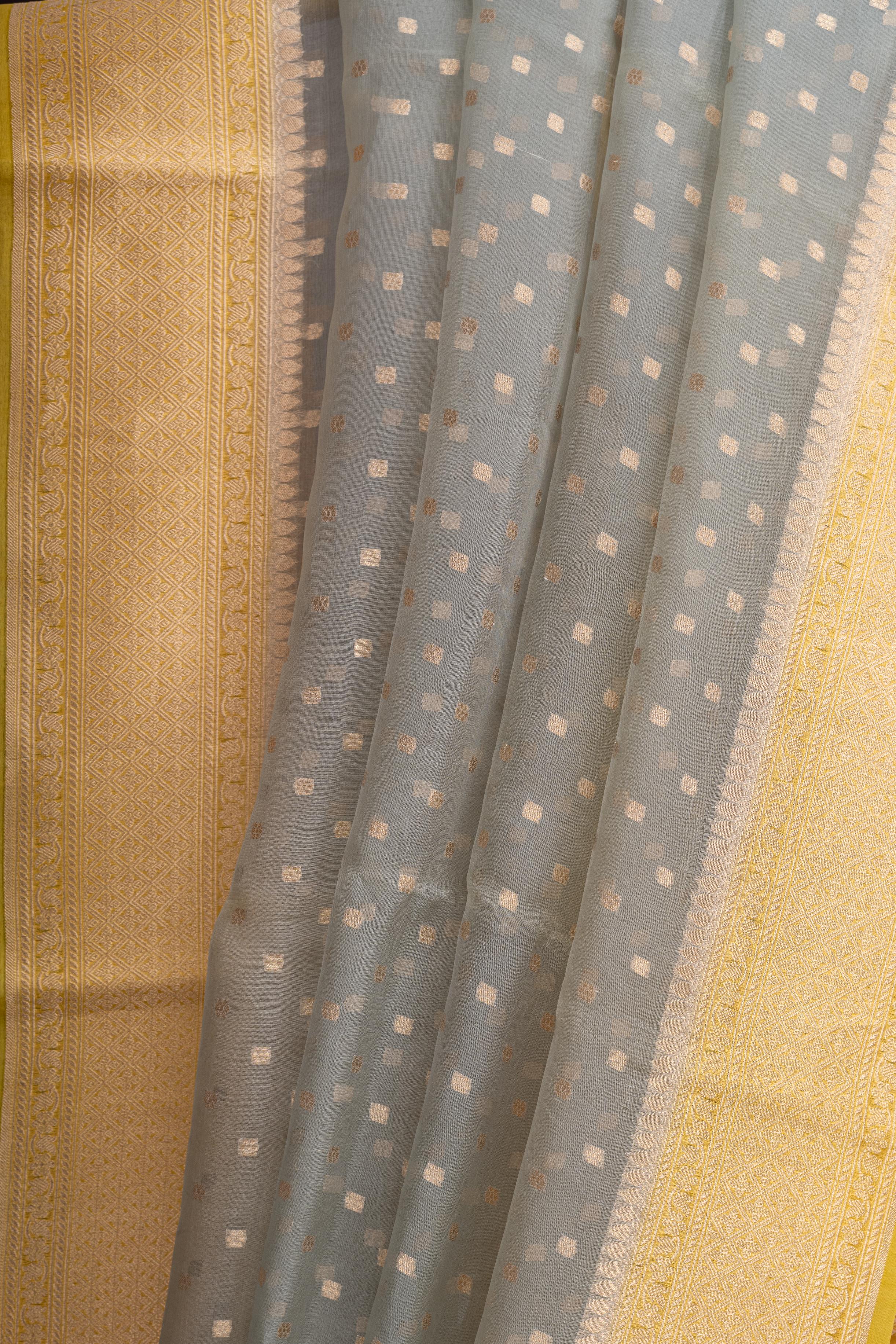 Blue Banarasi Organza Saree