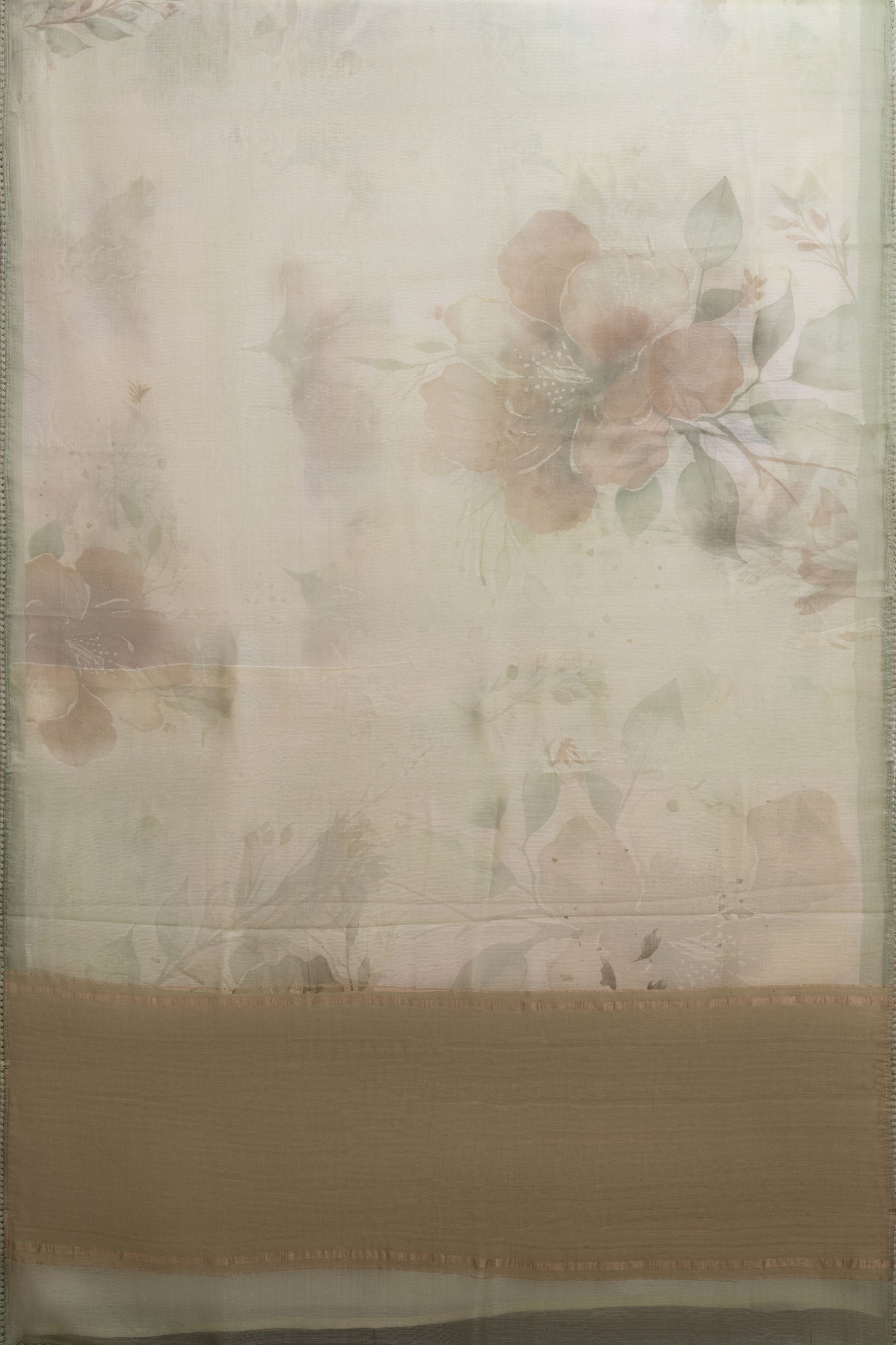 Printed Pistachio Green Kota Silk Saree