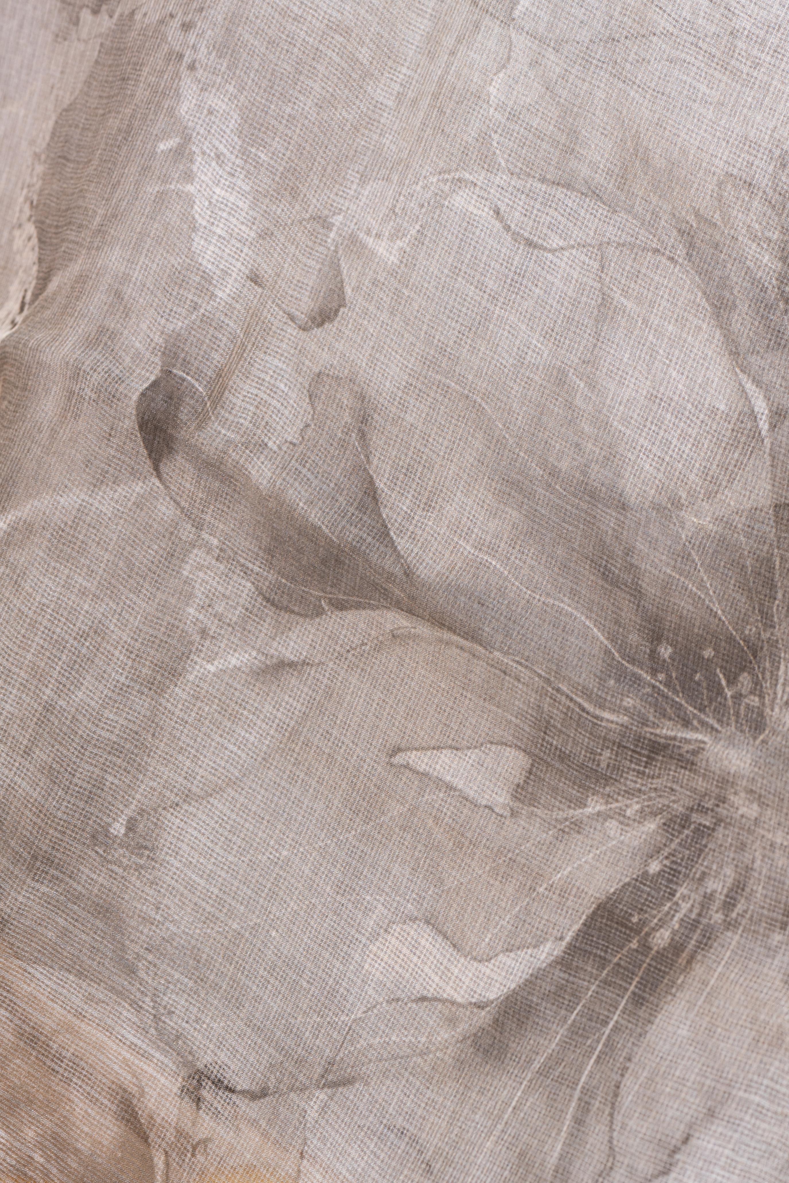 Printed Brown Kota Silk Saree