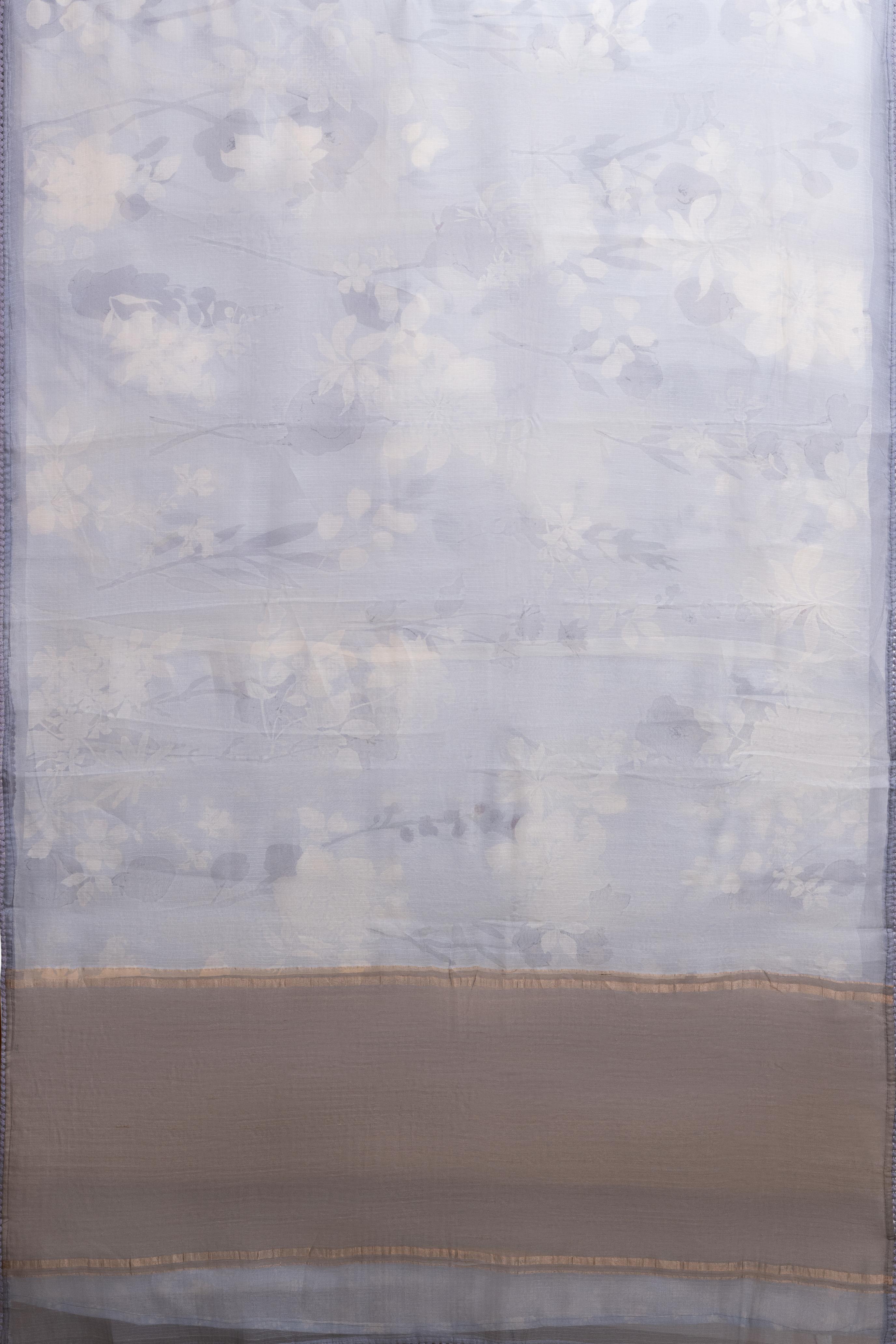 Printed Lavender Kota Silk Saree