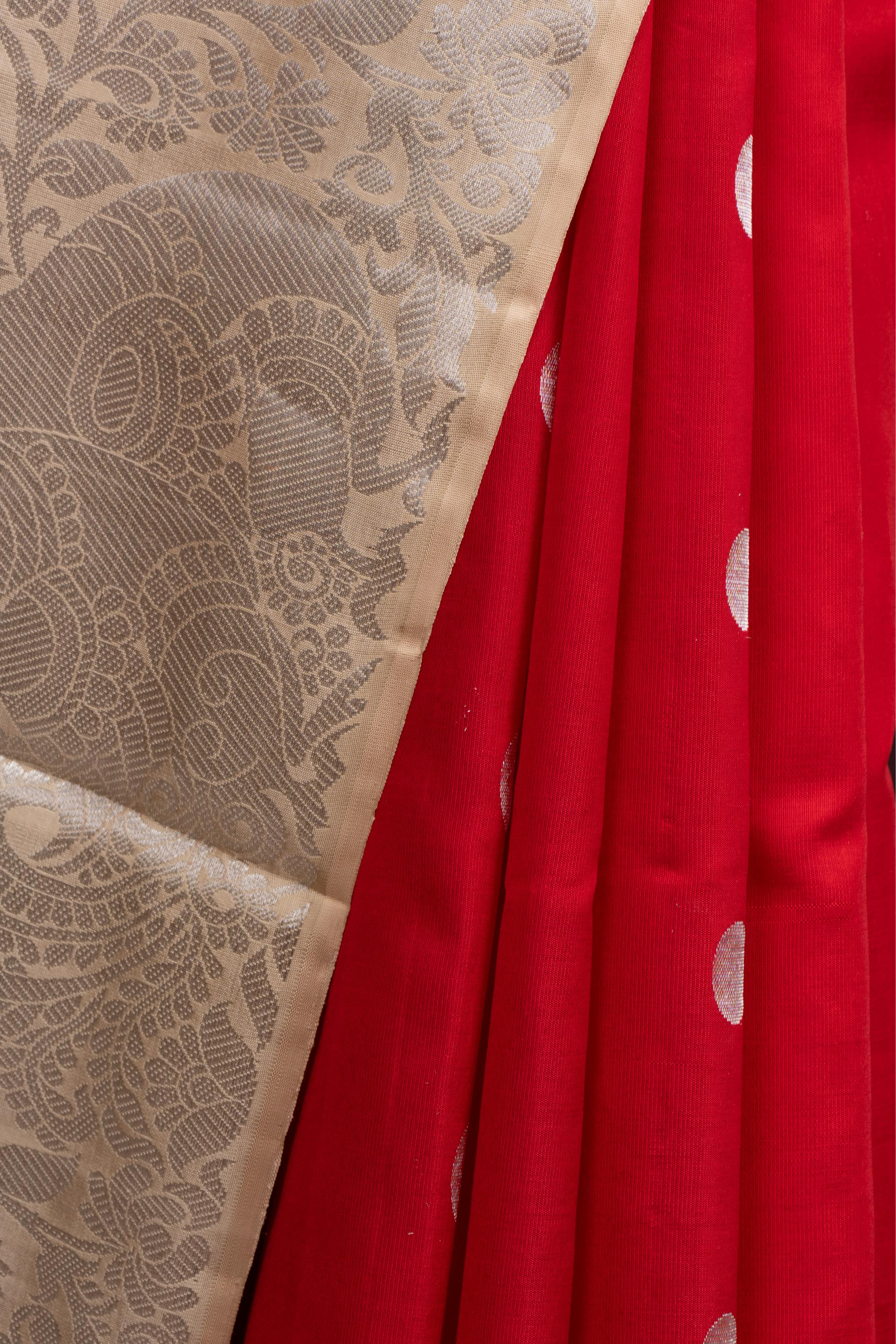 Red Pure Soft Silk Saree