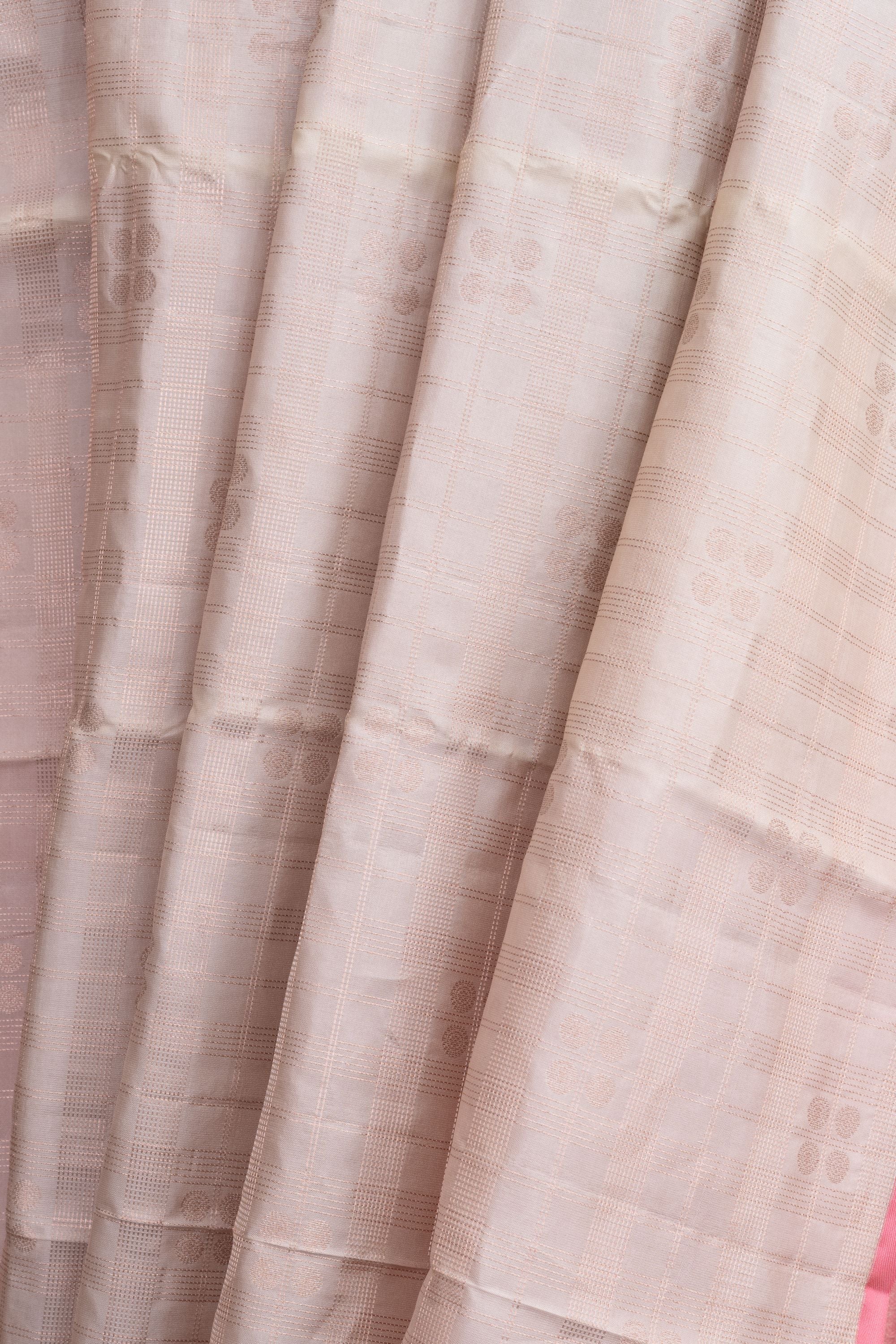 Cream Pure Silk Kanjivaram Saree