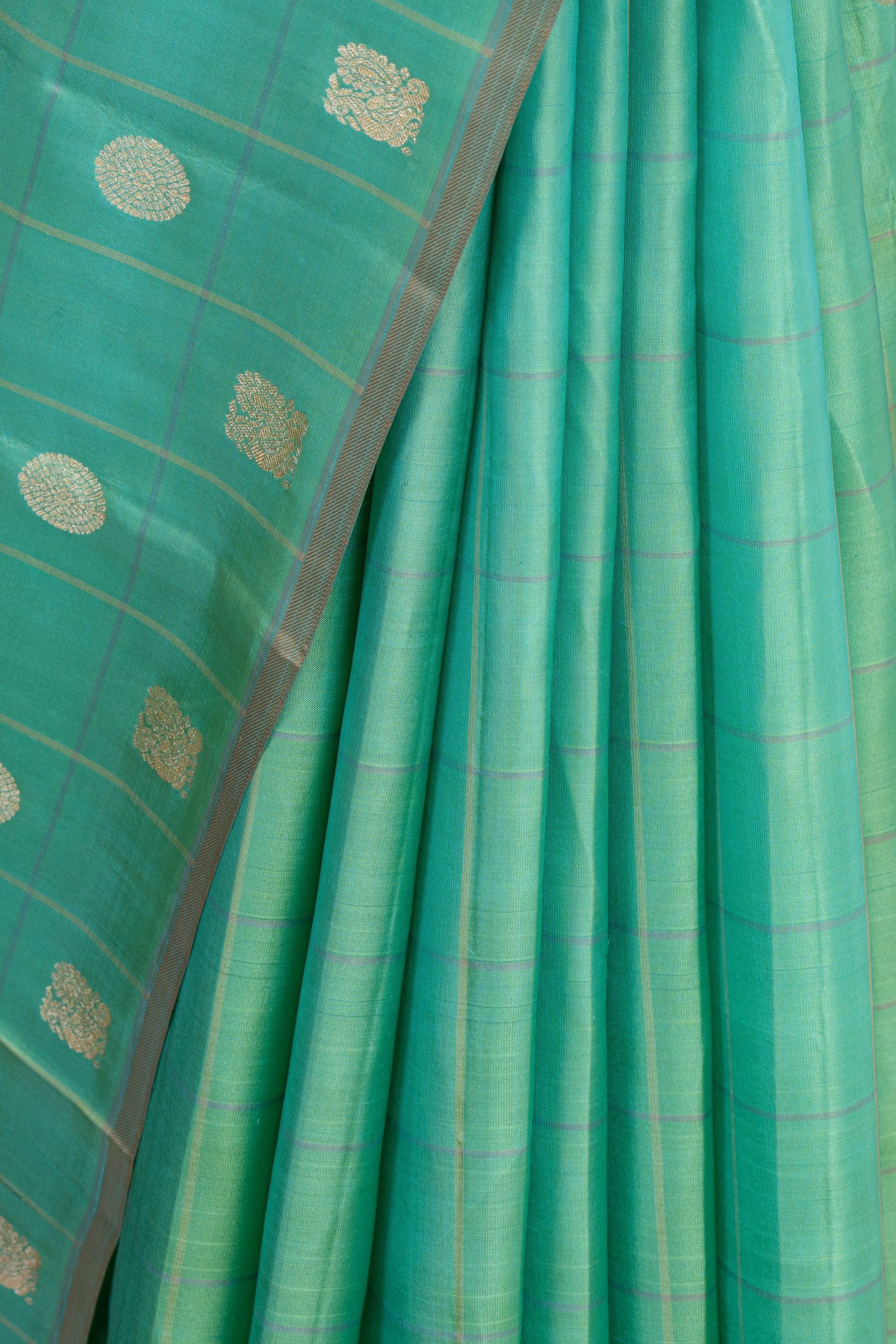 Two-Toned Green Pure Silk Kanjivaram Saree