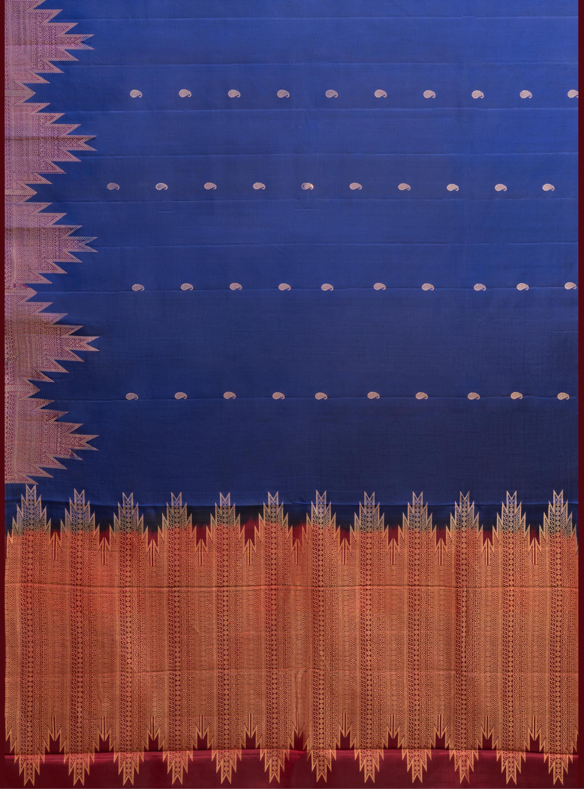 Navy Blue Pure Silk Kanjivaram Saree