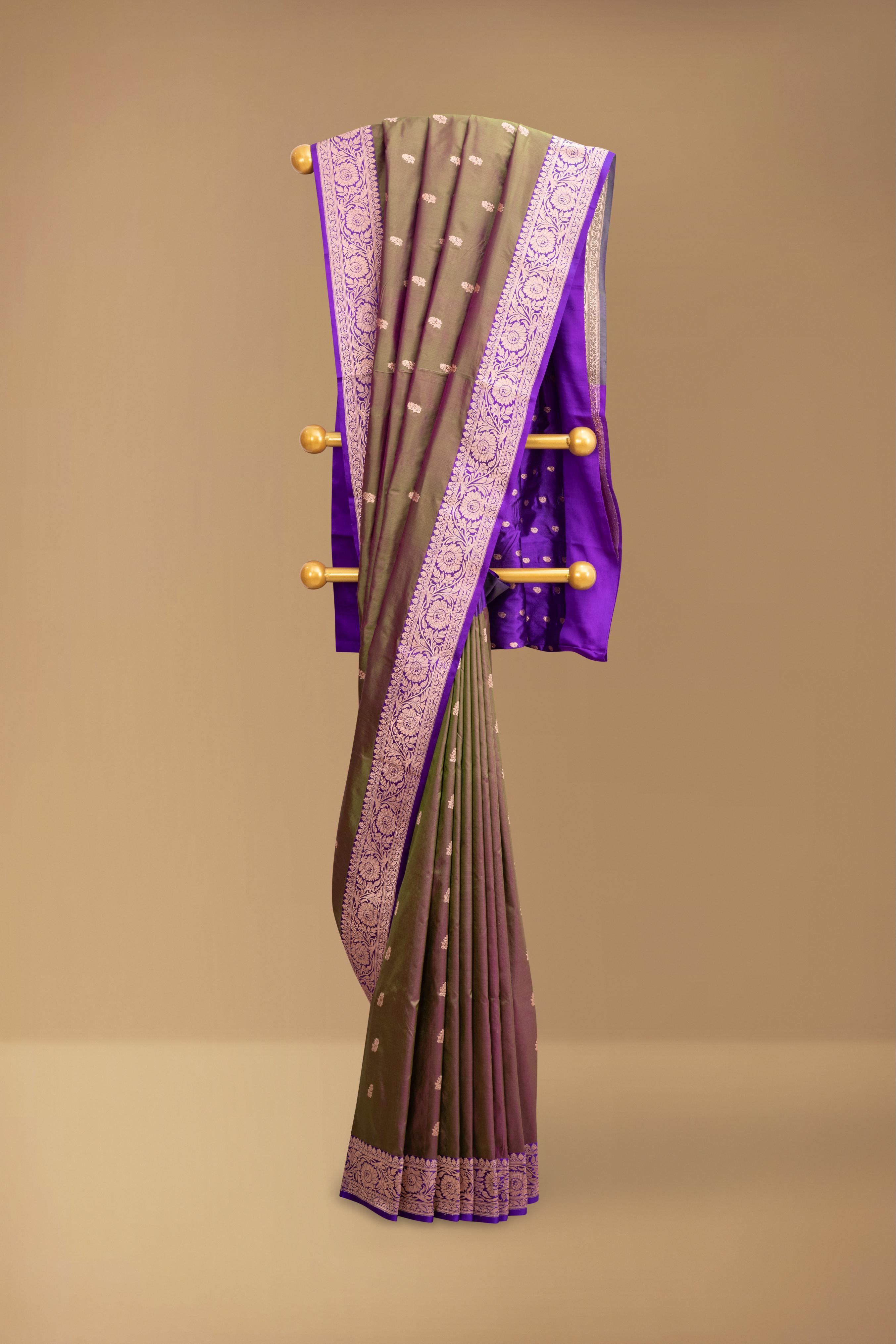 Green Banarasi Pure Silk Saree
