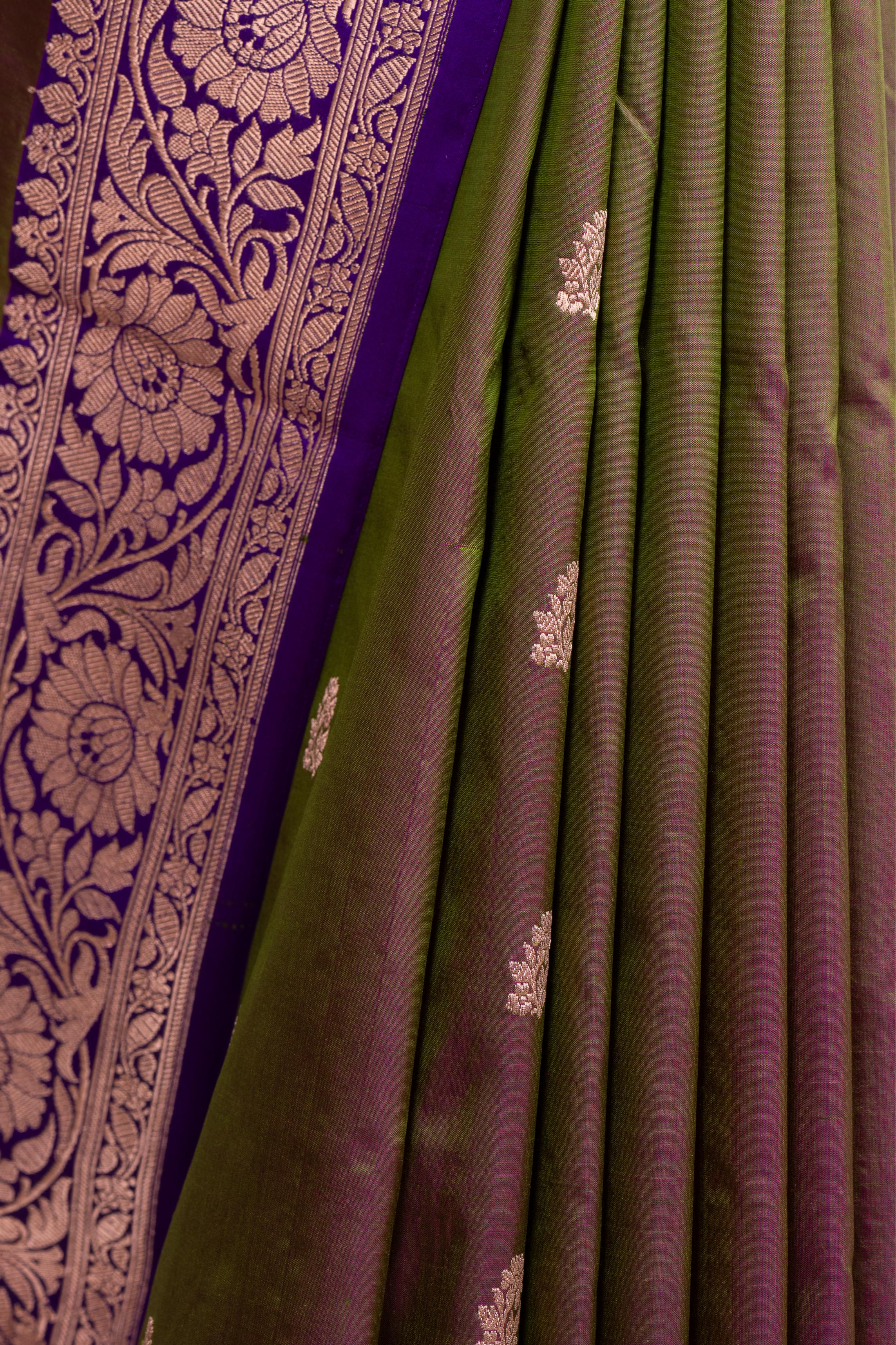 Green Banarasi Pure Silk Saree