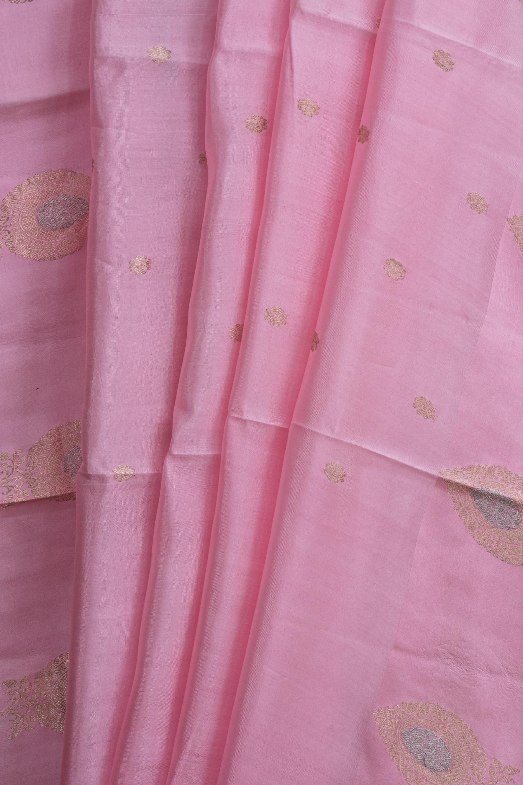 Light Pink Banarasi Dupion Silk Saree