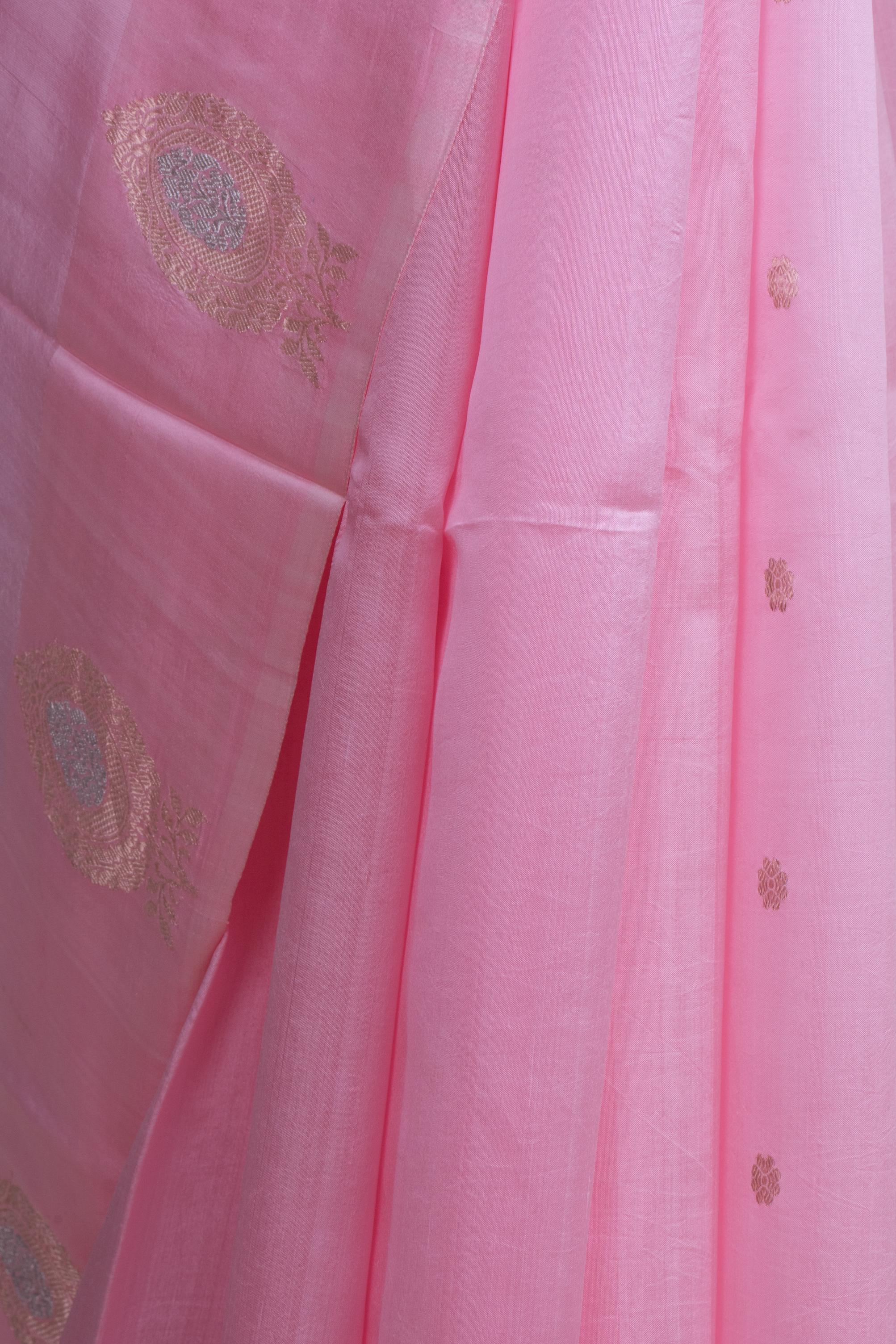 Light Pink Banarasi Dupion Silk Saree