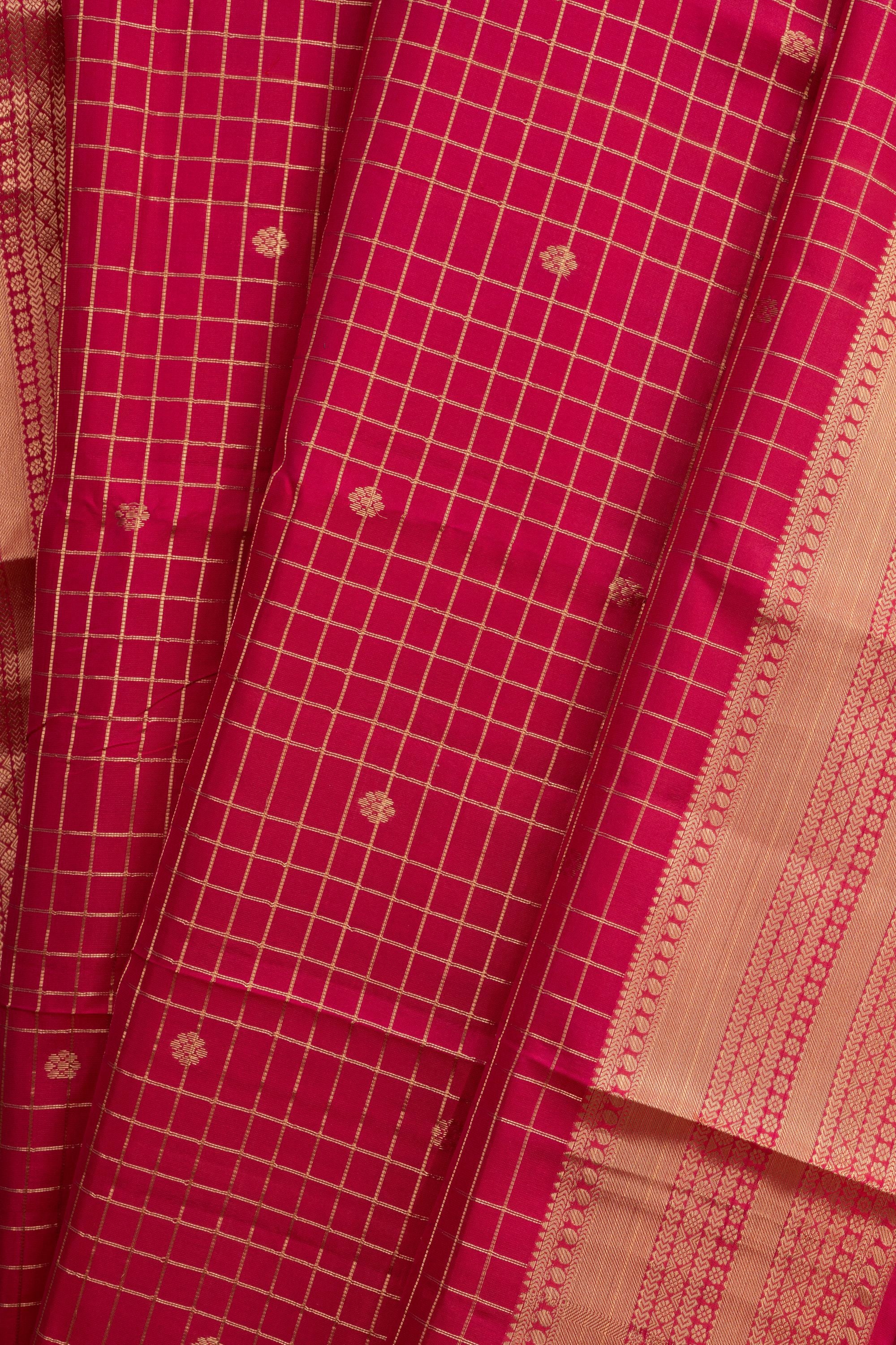 Maroon Red Pure Silk Kanjivaram Saree