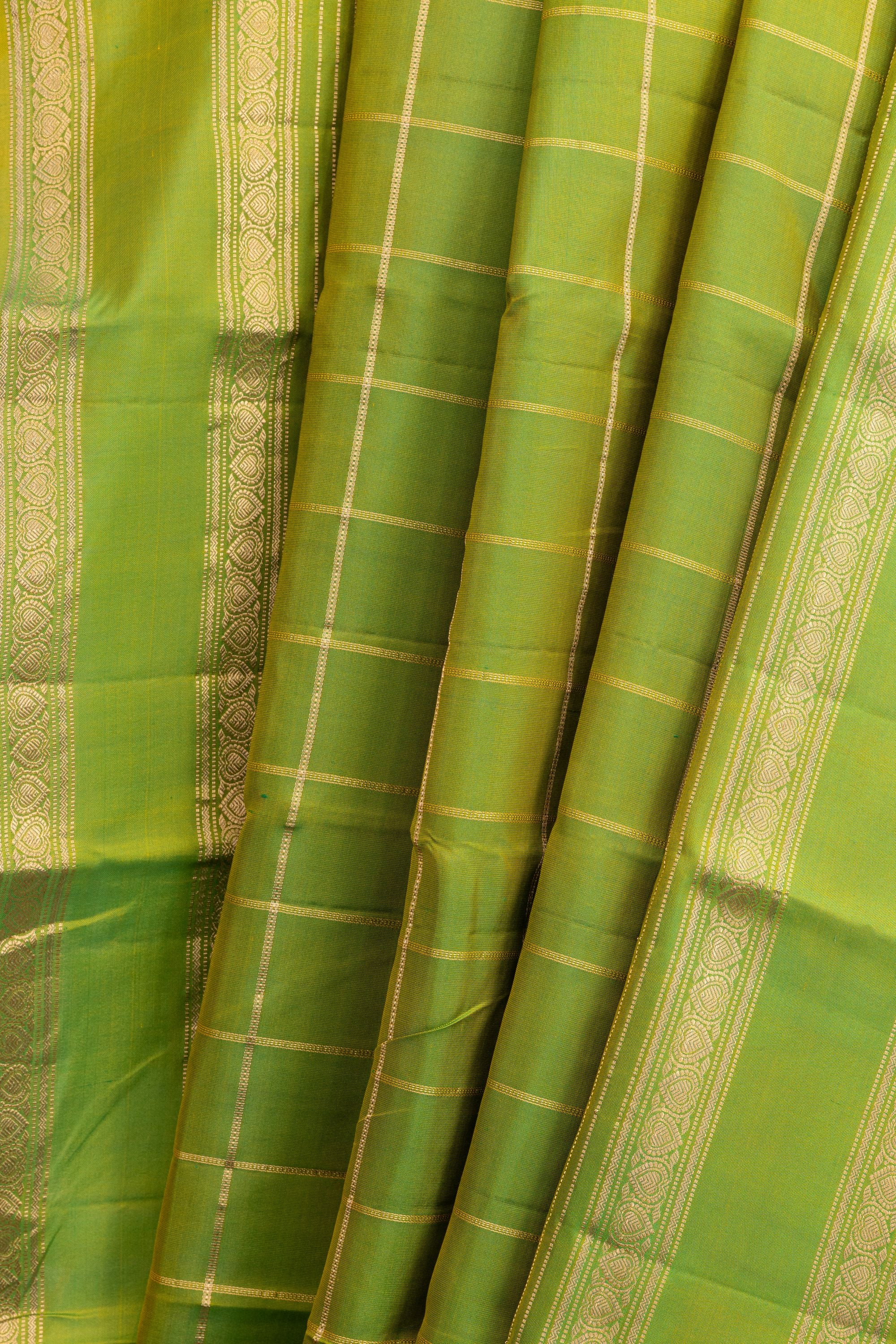 Two-Toned Green Pure Silk Kanjivaram Saree