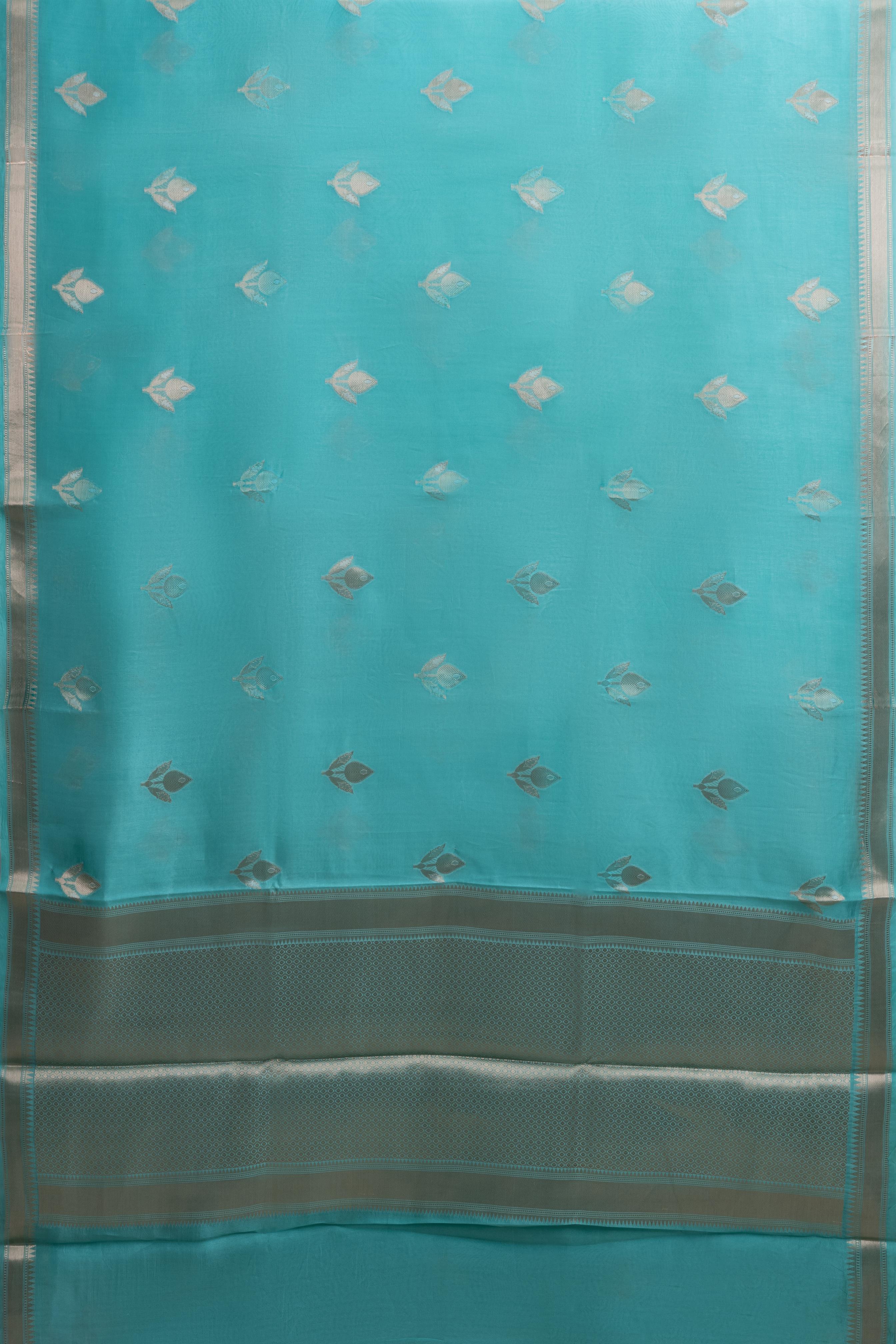 Turqouise Blue Banarasi Dupion Silk Saree