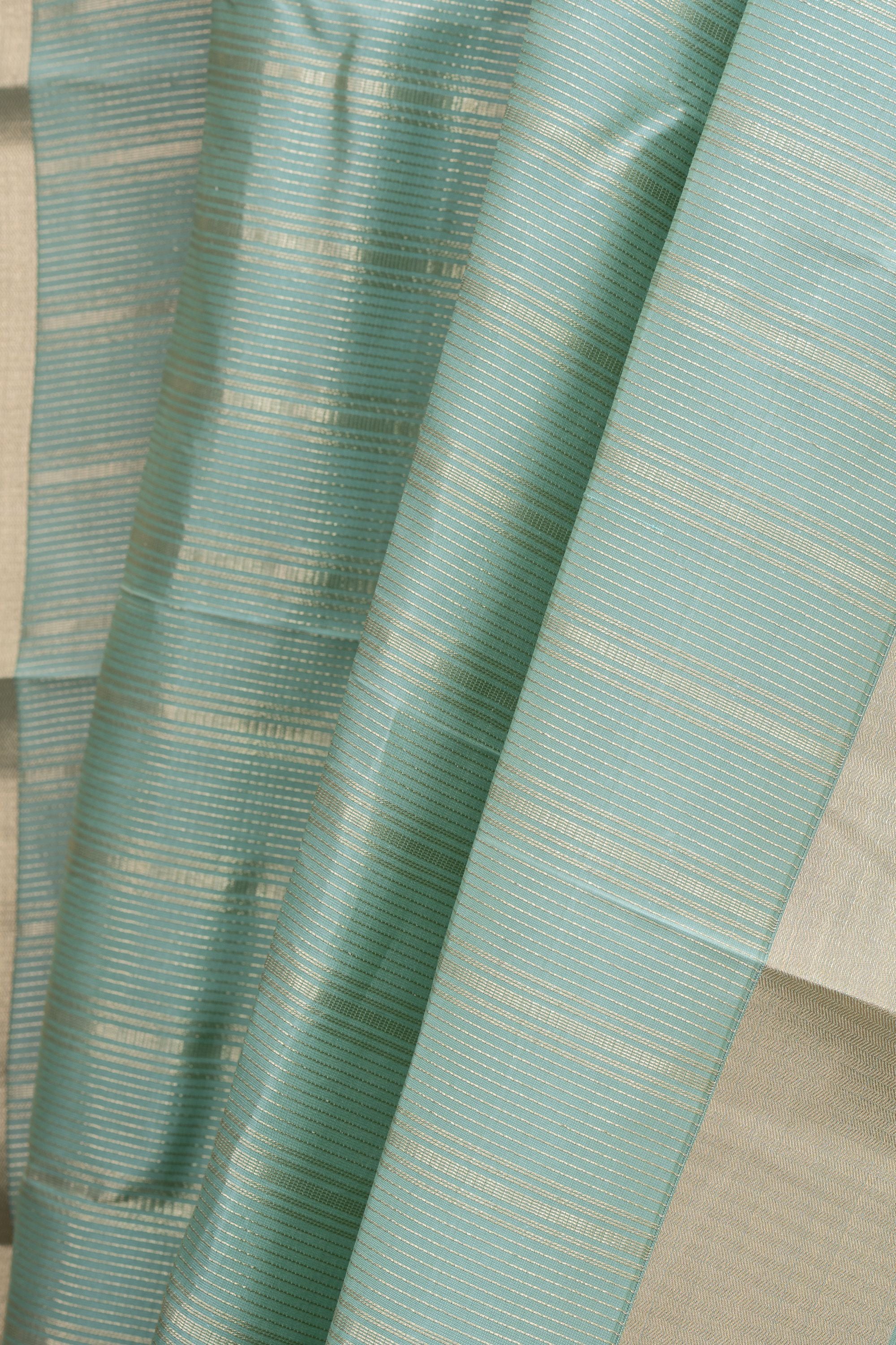 Light Teal Blue Pure Silk Kanjivaram Saree