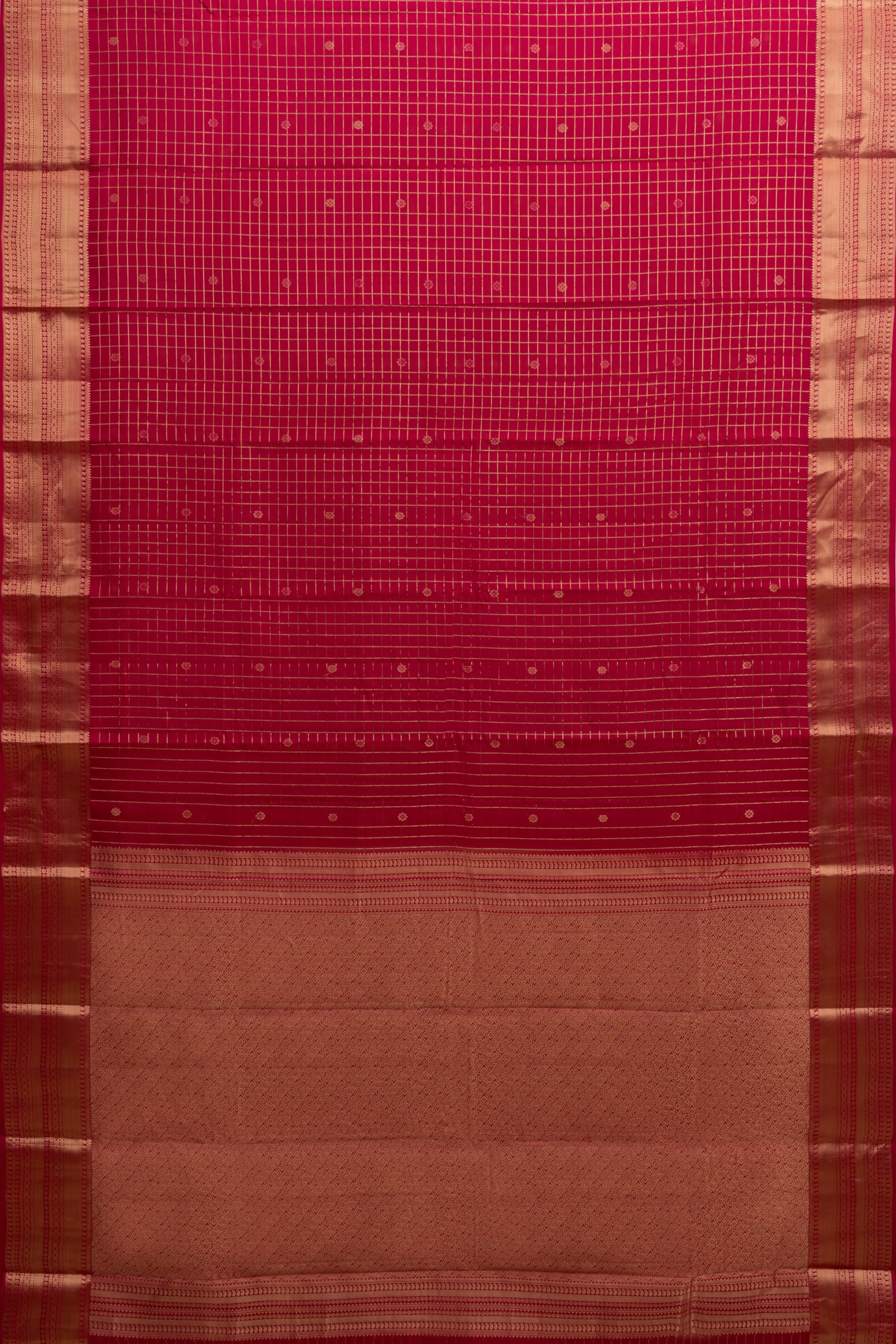 Maroon Red Pure Silk Kanjivaram Saree