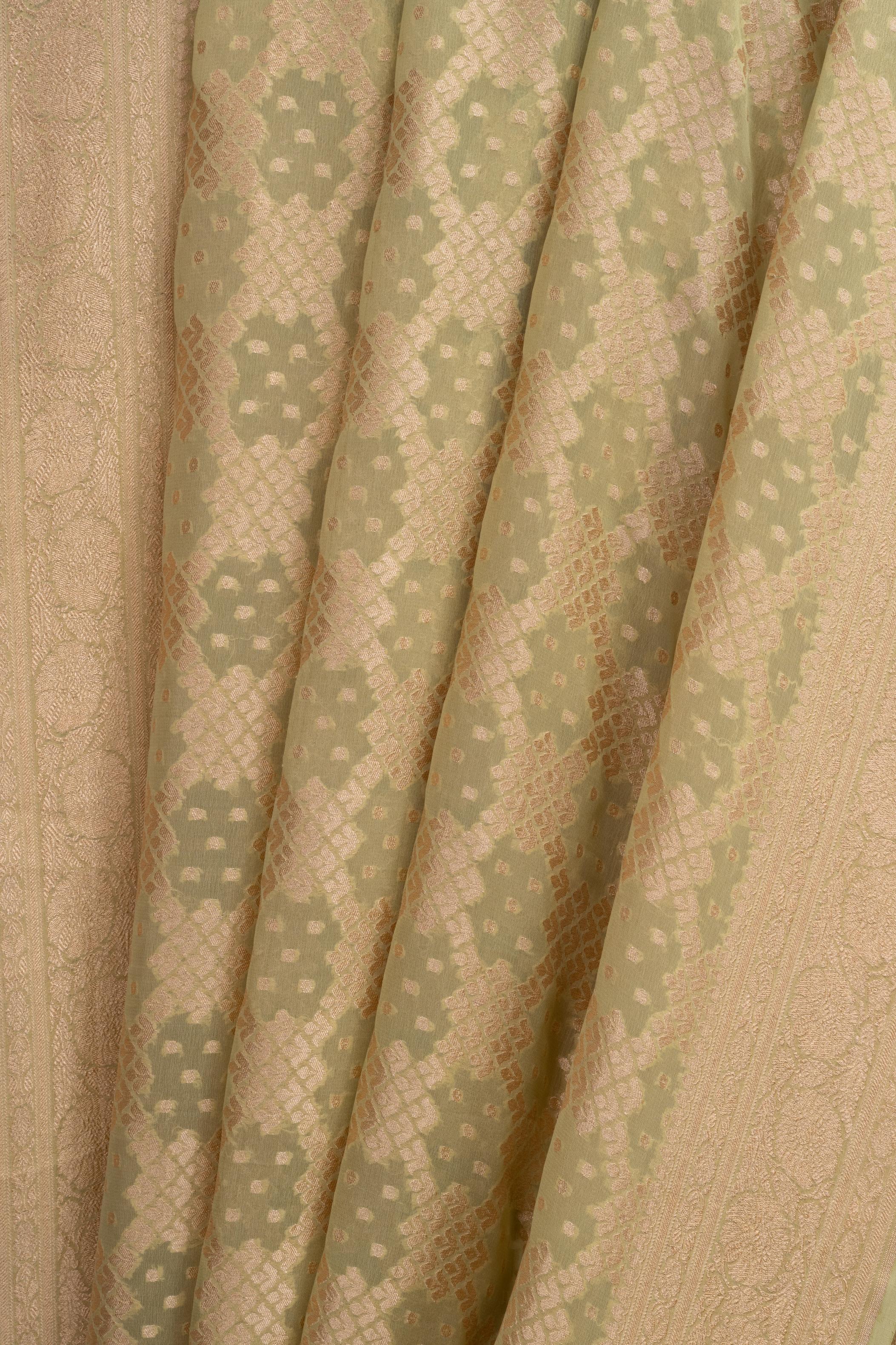 Cardamom Green Khaddi Georgette Saree