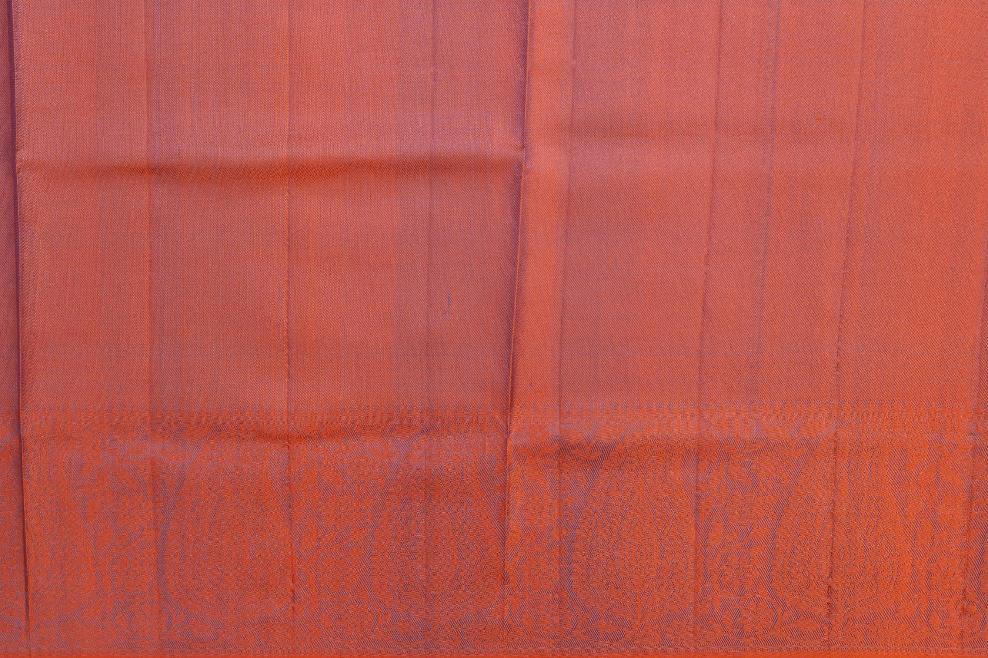 Two-Toned Blue-Orange Pure Soft Silk Saree