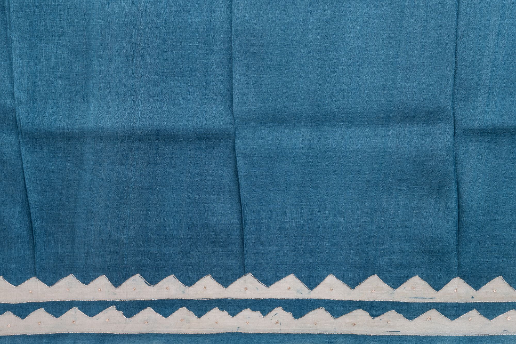 Handpainted Cream Tussar Silk Saree