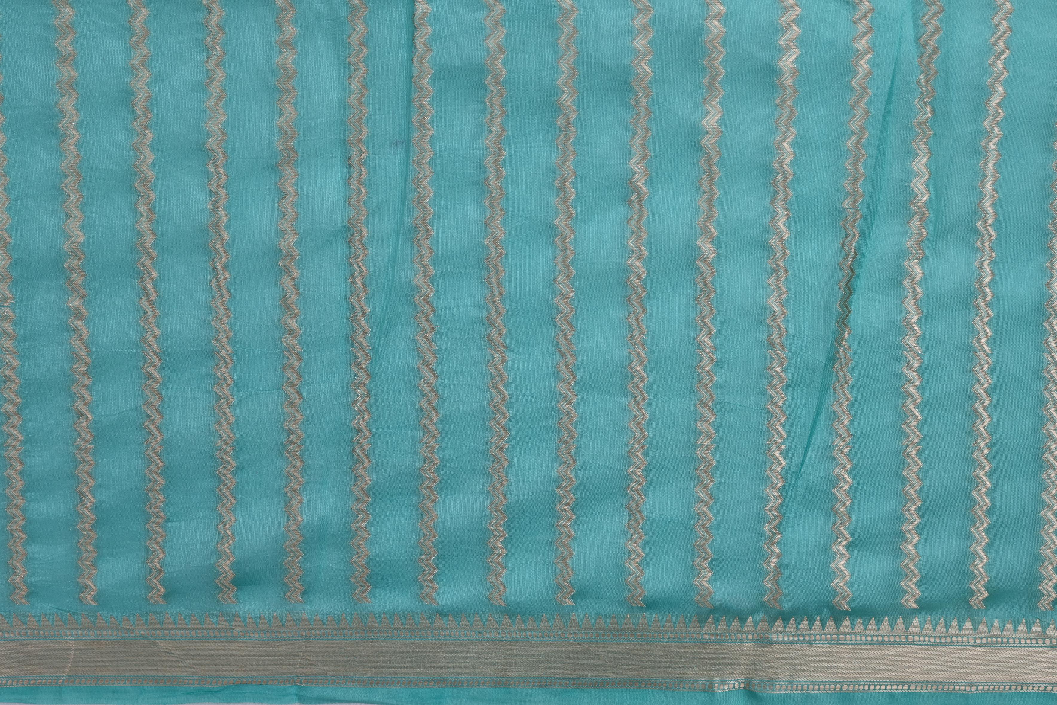 Turqouise Blue Banarasi Dupion Silk Saree