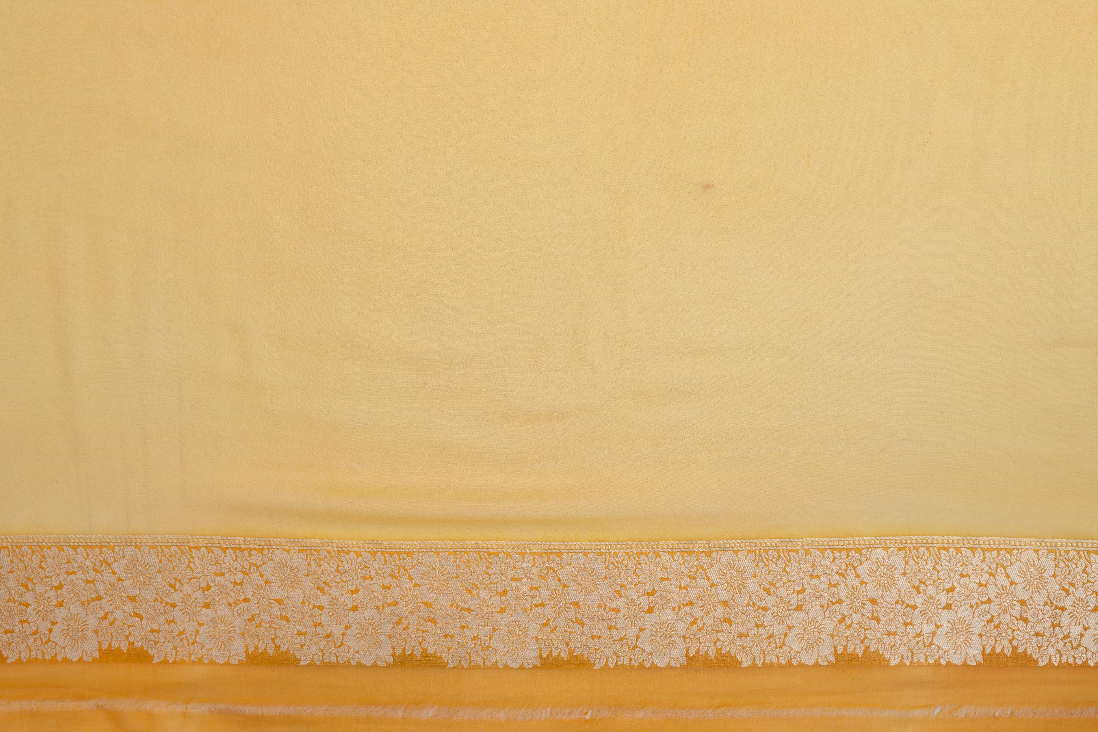 Yellow Green Khaddi Georgette Saree