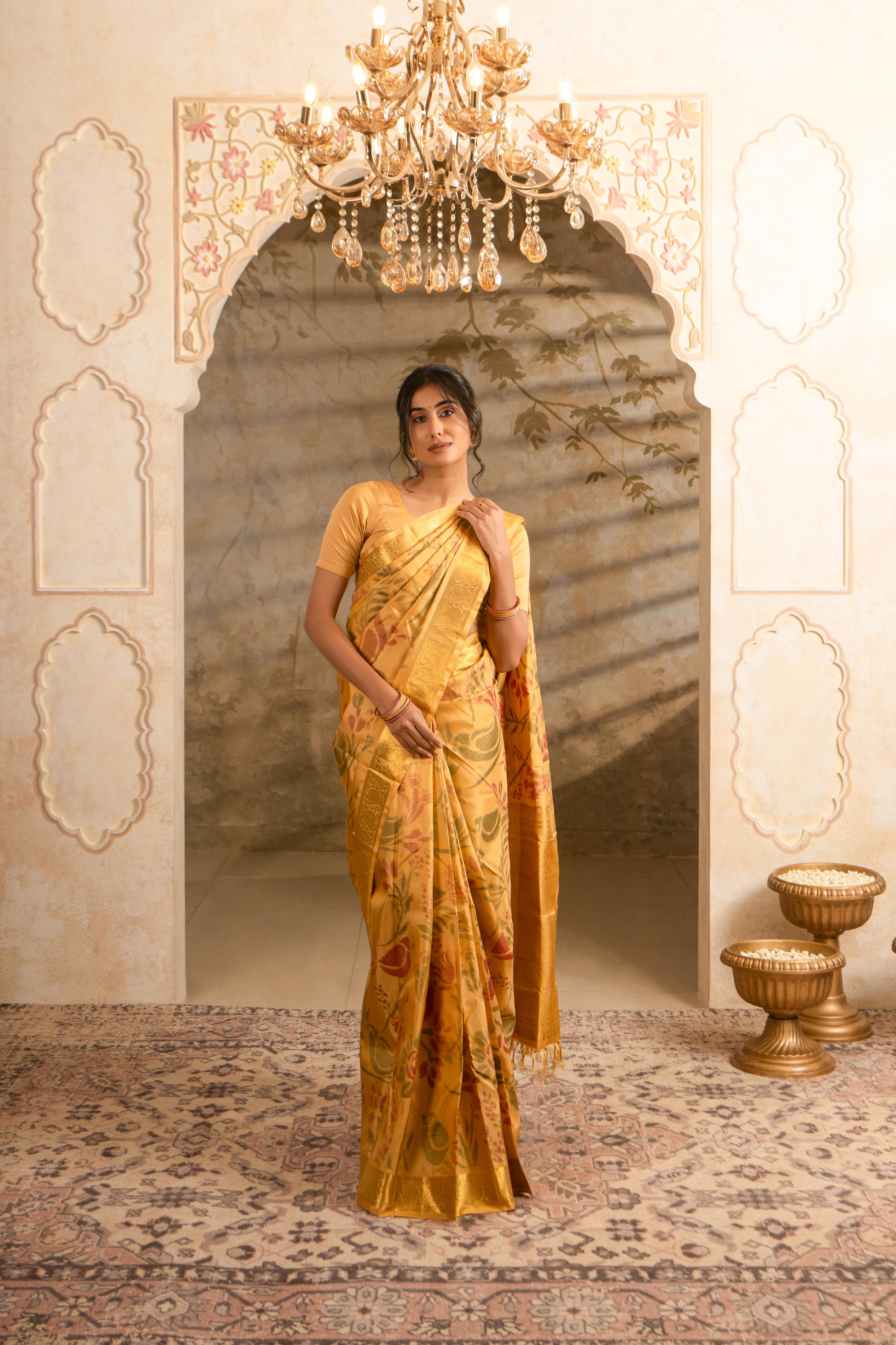 Beige Pure Silk Pure Zari Kanjivaram Saree