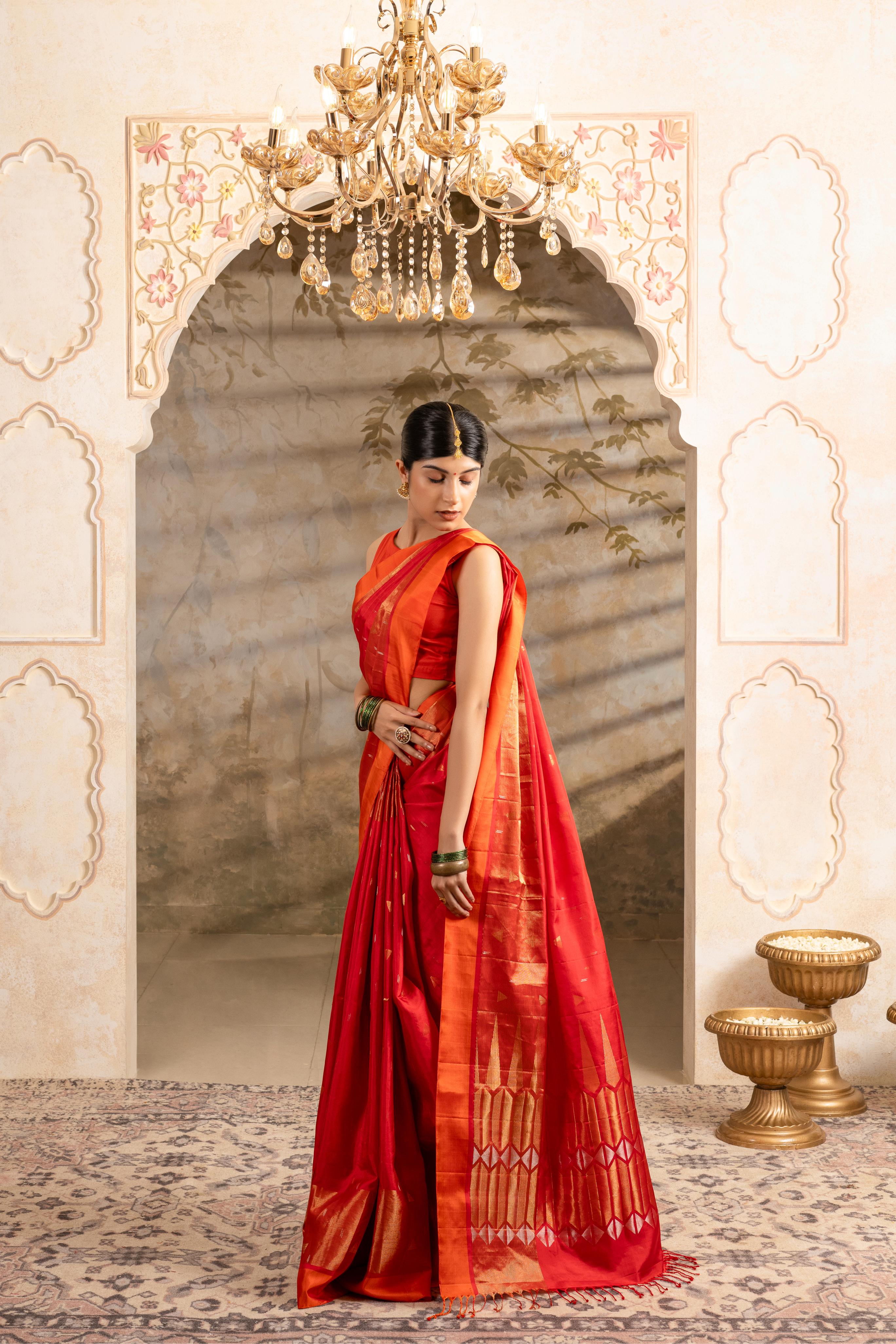 Red Pure Soft Silk Saree