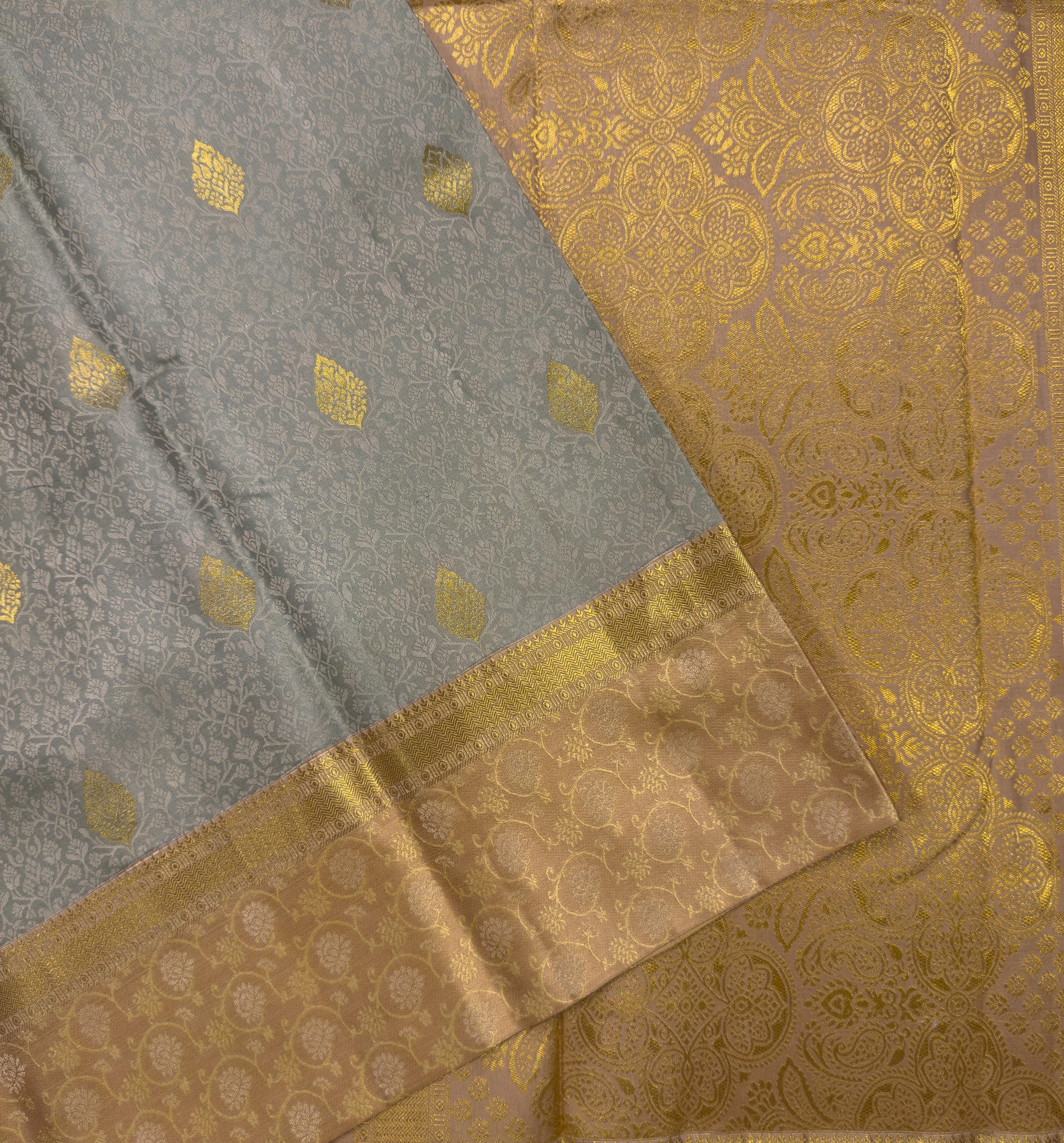 Mint Candy Green Pure Silk Kanjivaram Saree