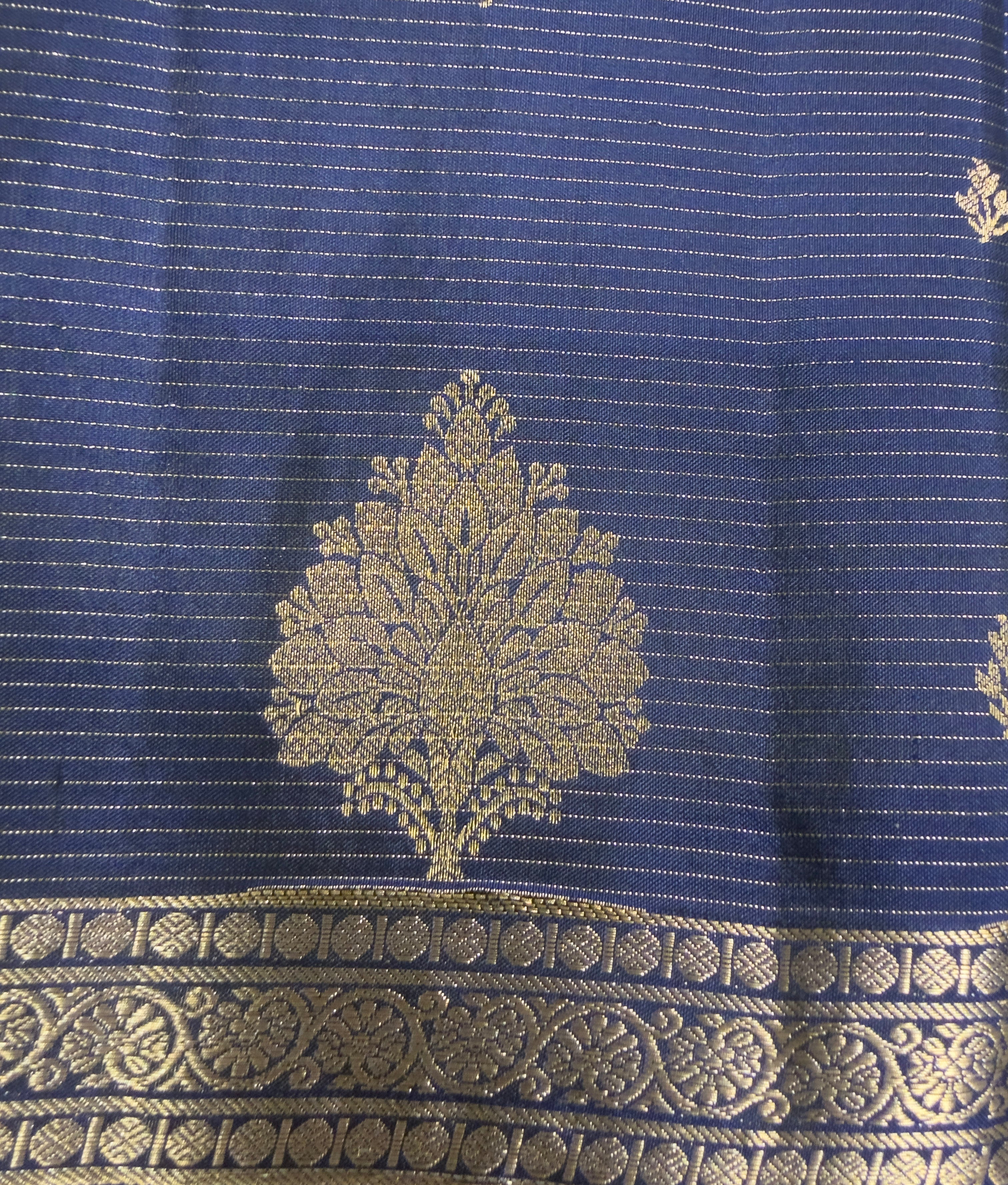Midnight Blue Pure Silk Kanjivaram Saree