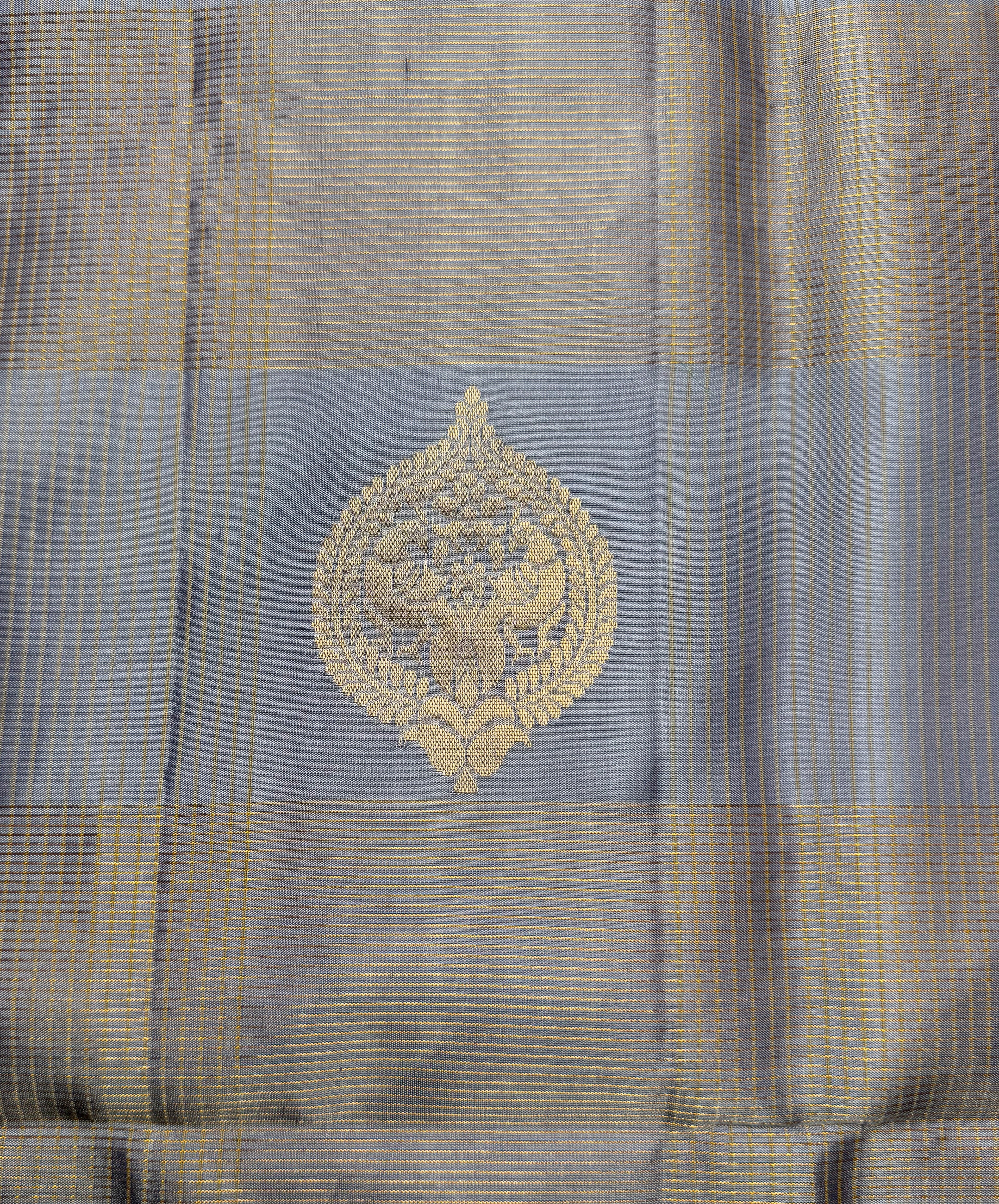 Grey Pure Silk Soft Silk Saree