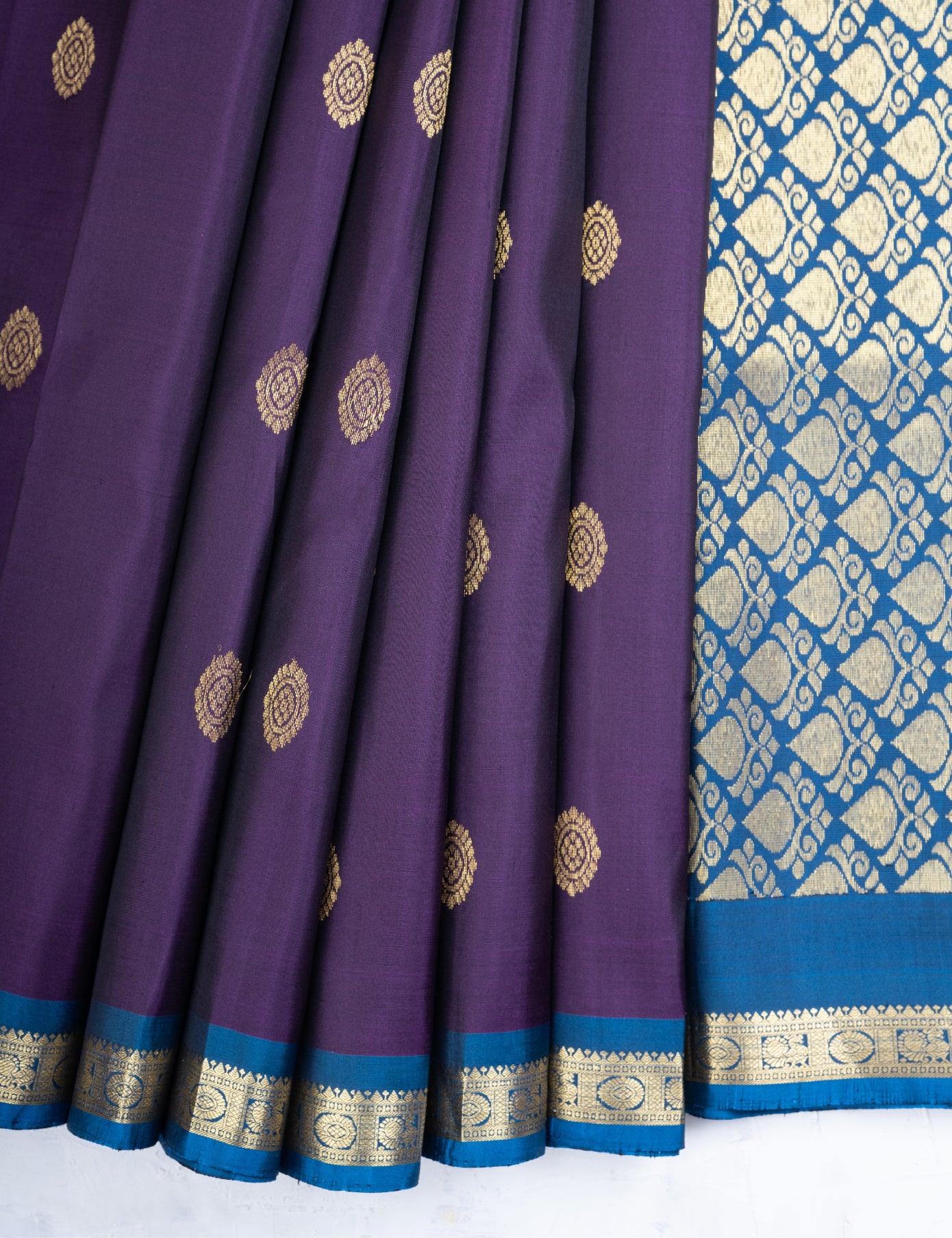 Dark Purple Pure Silk Saree