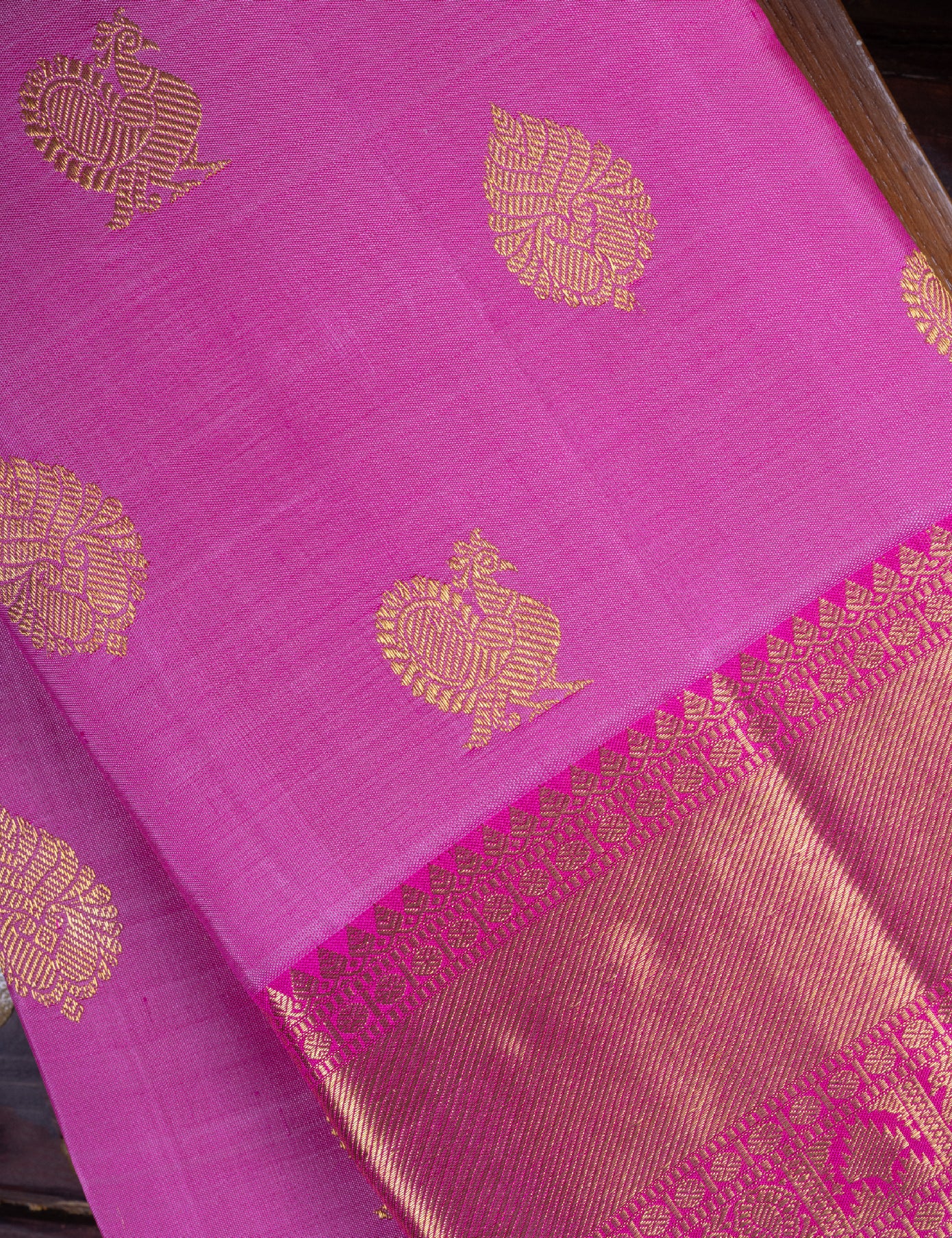 Pink Pure Silk Pure Zari Kanjivaram Saree