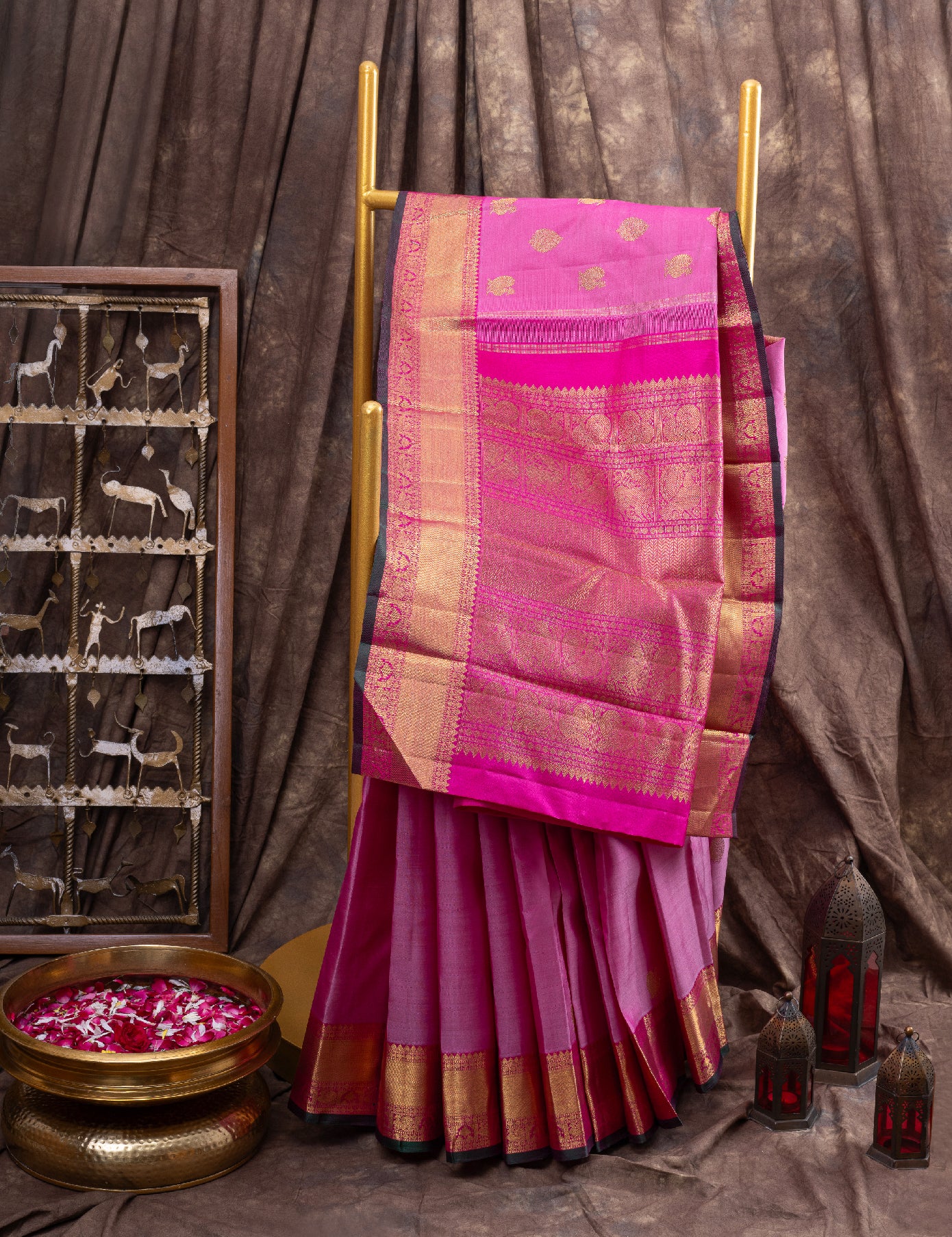Pink Pure Silk Pure Zari Kanjivaram Saree