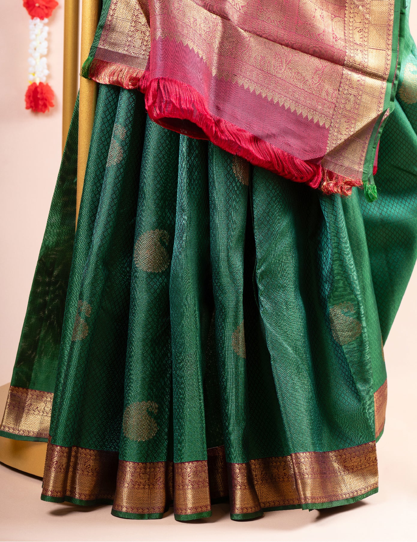 Green Pure Silk Pure Zari Kanjivaram