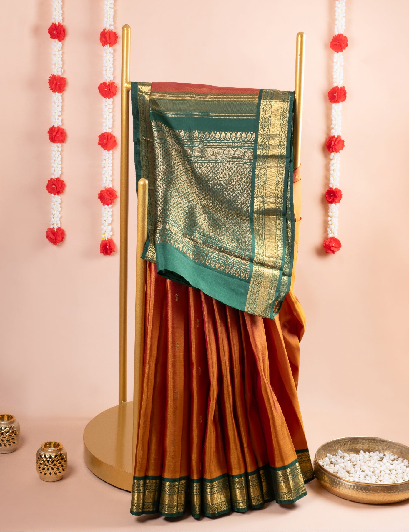 Mustard Yellow Pure Silk Pure Zari Kanjivaram Saree