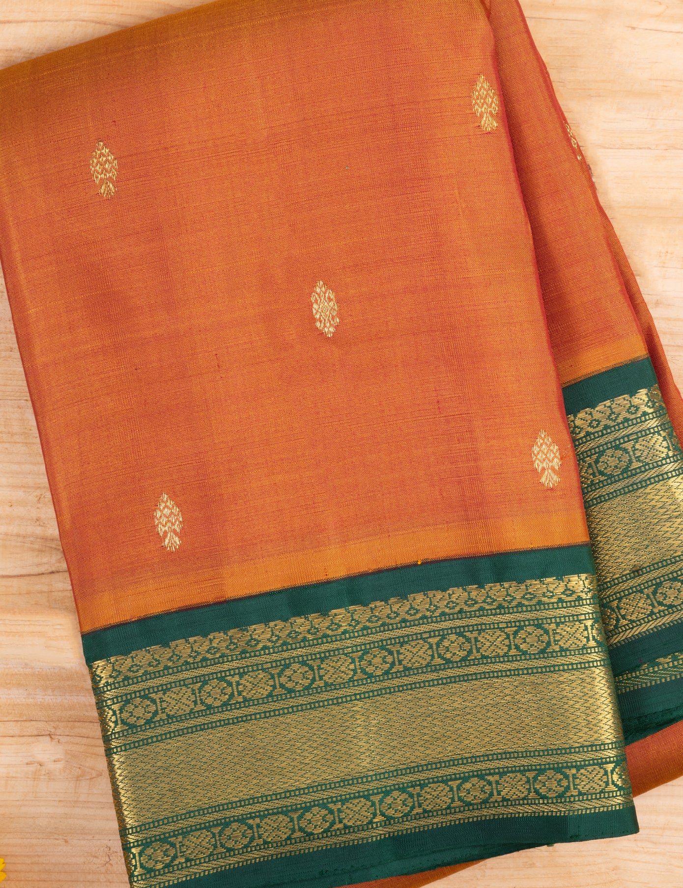 Mustard Yellow Pure Silk Pure Zari Kanjivaram Saree