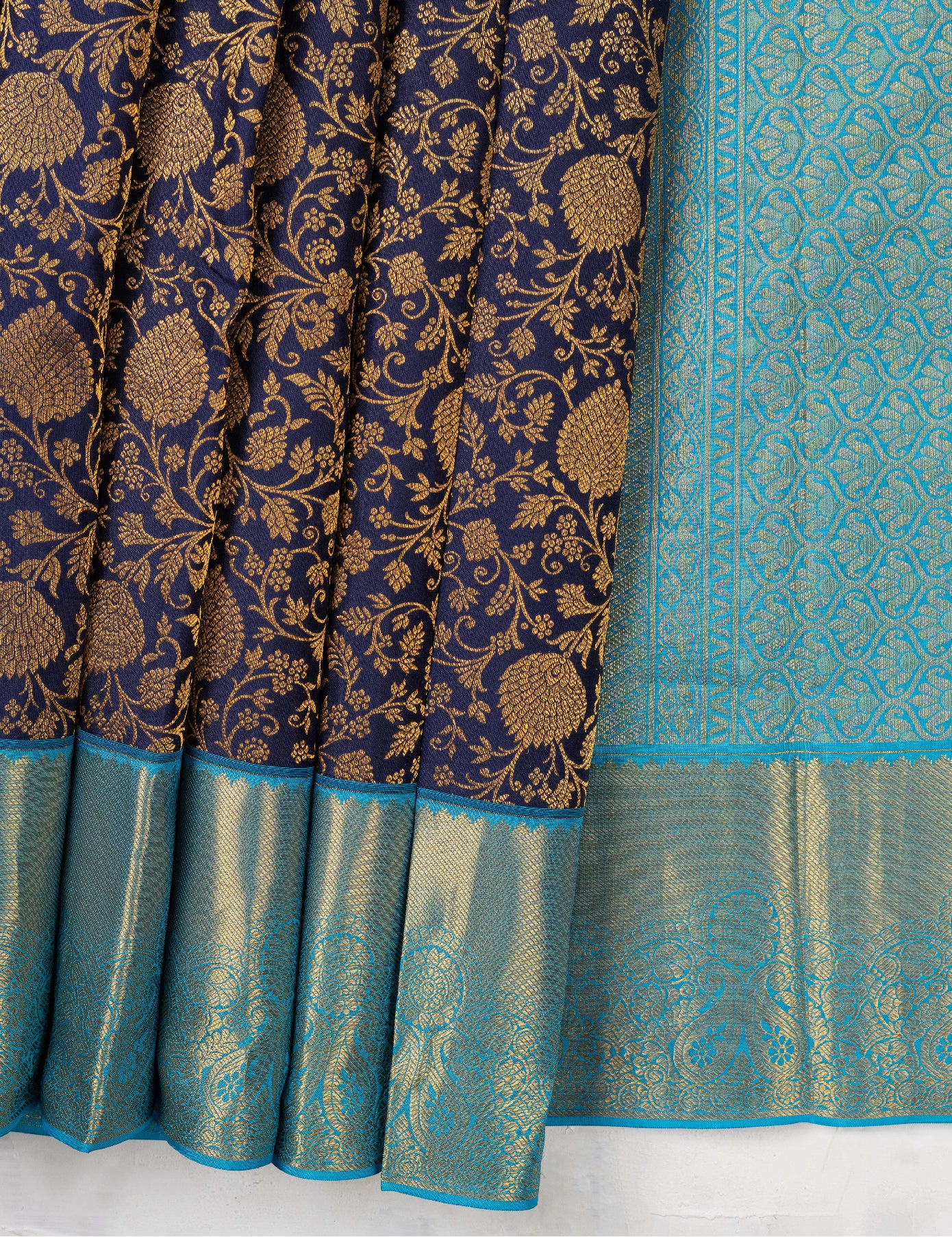 Dark Blue Pure Silk Saree