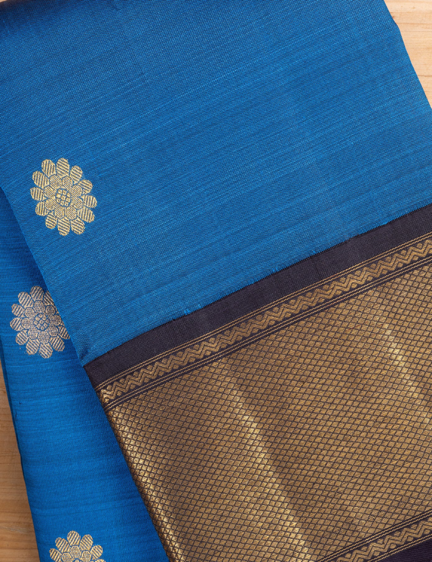 Blue Pure Silk Pure Zari Kanjivaram Saree