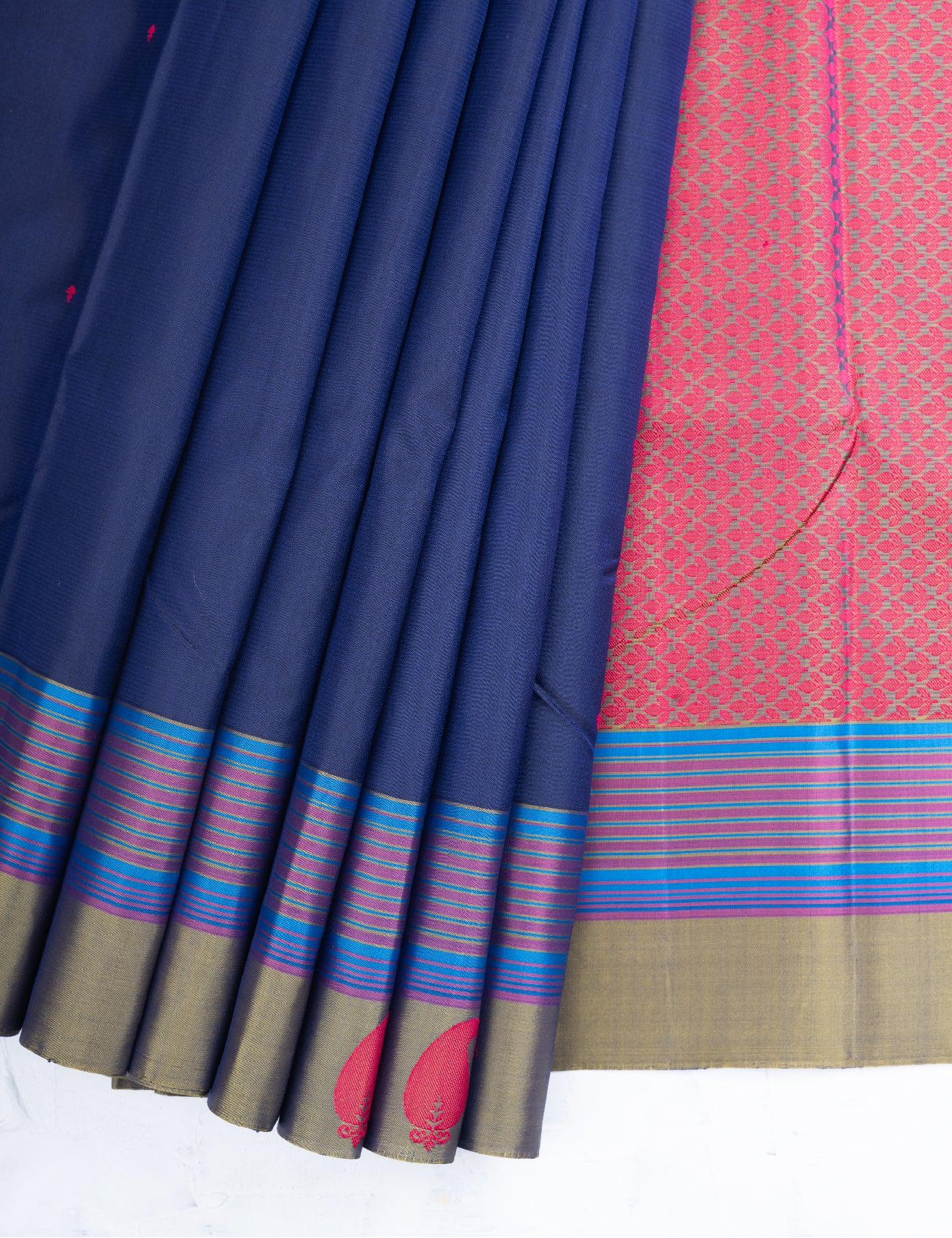 Dark Blue Pure Silk Saree